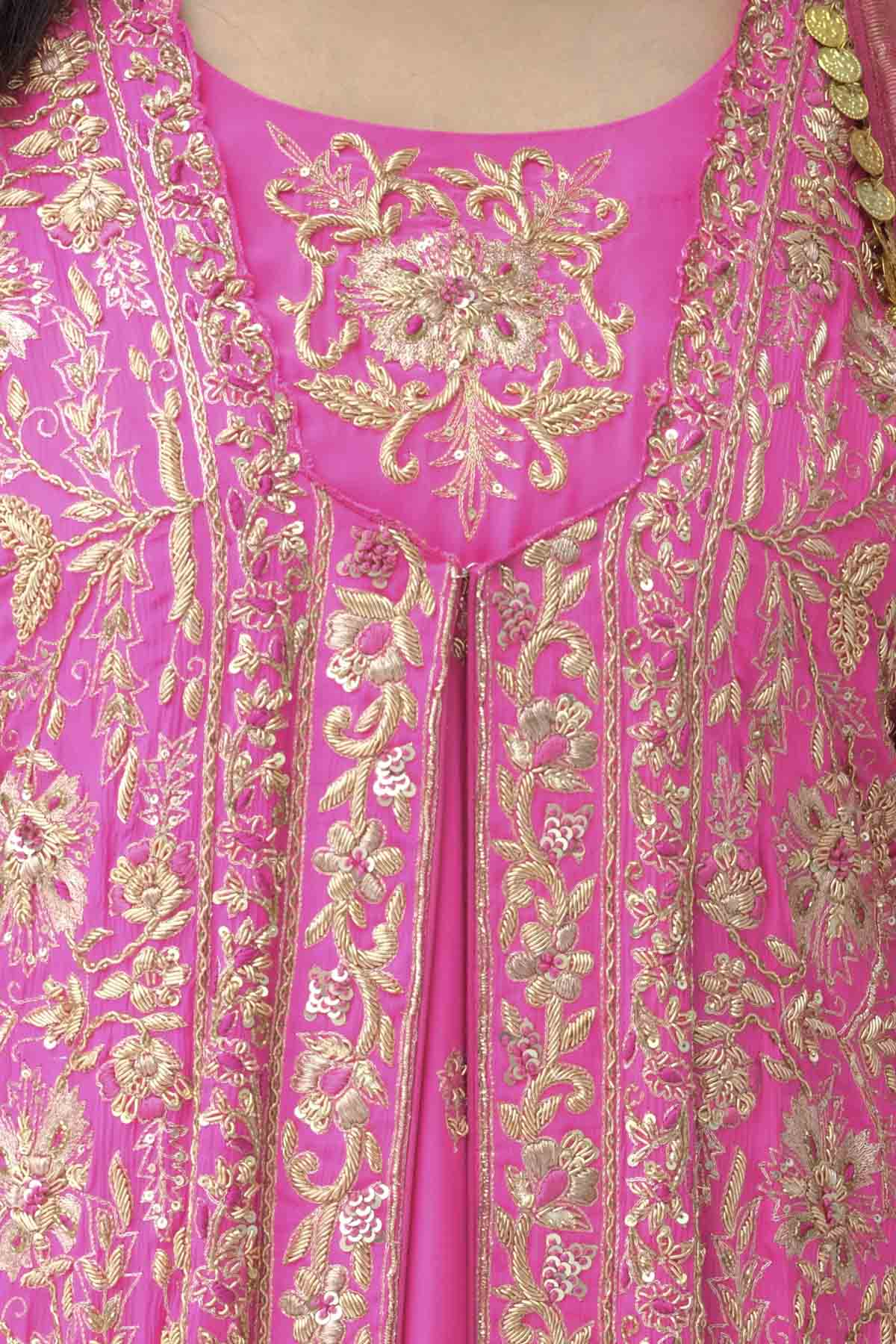 Magenta Dori Work Kurta Set