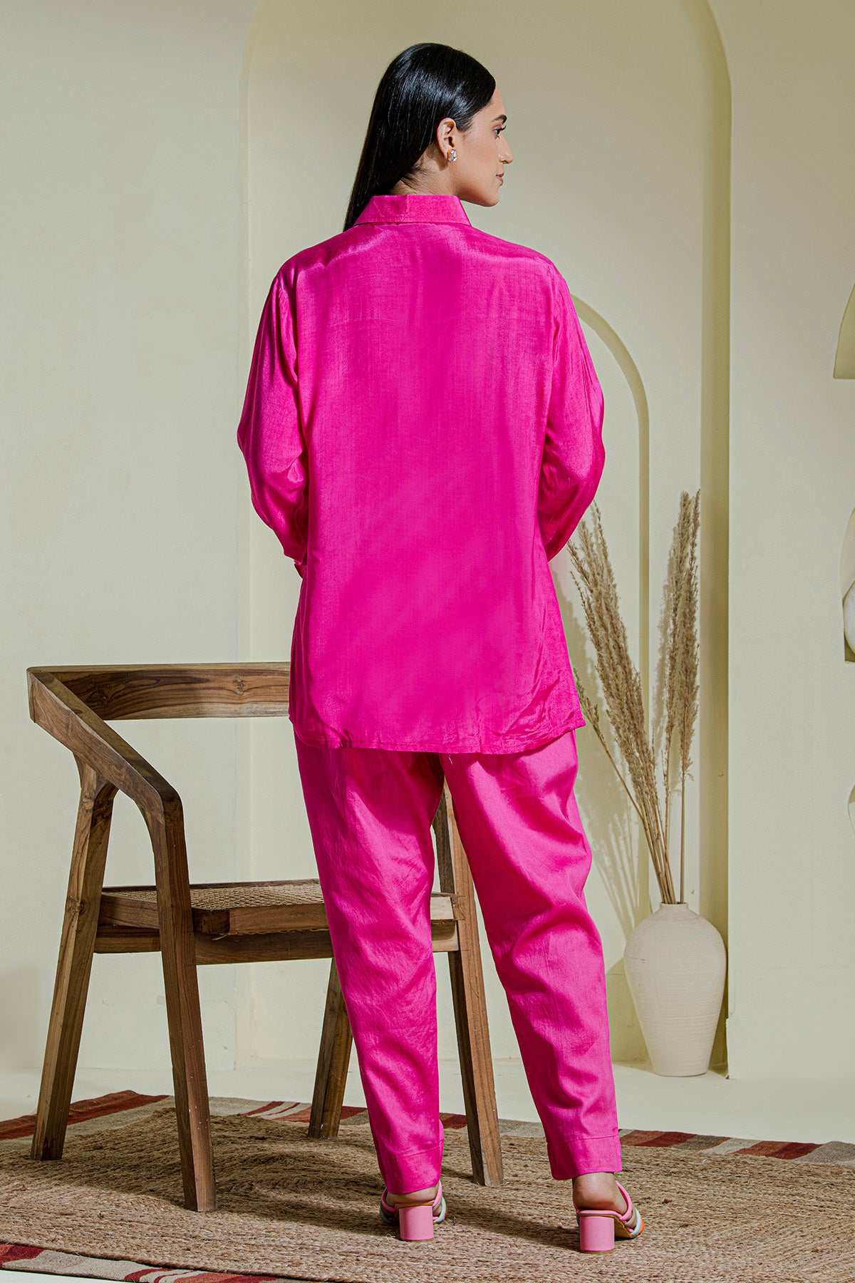 Magenta Embroidered Co-ord Set