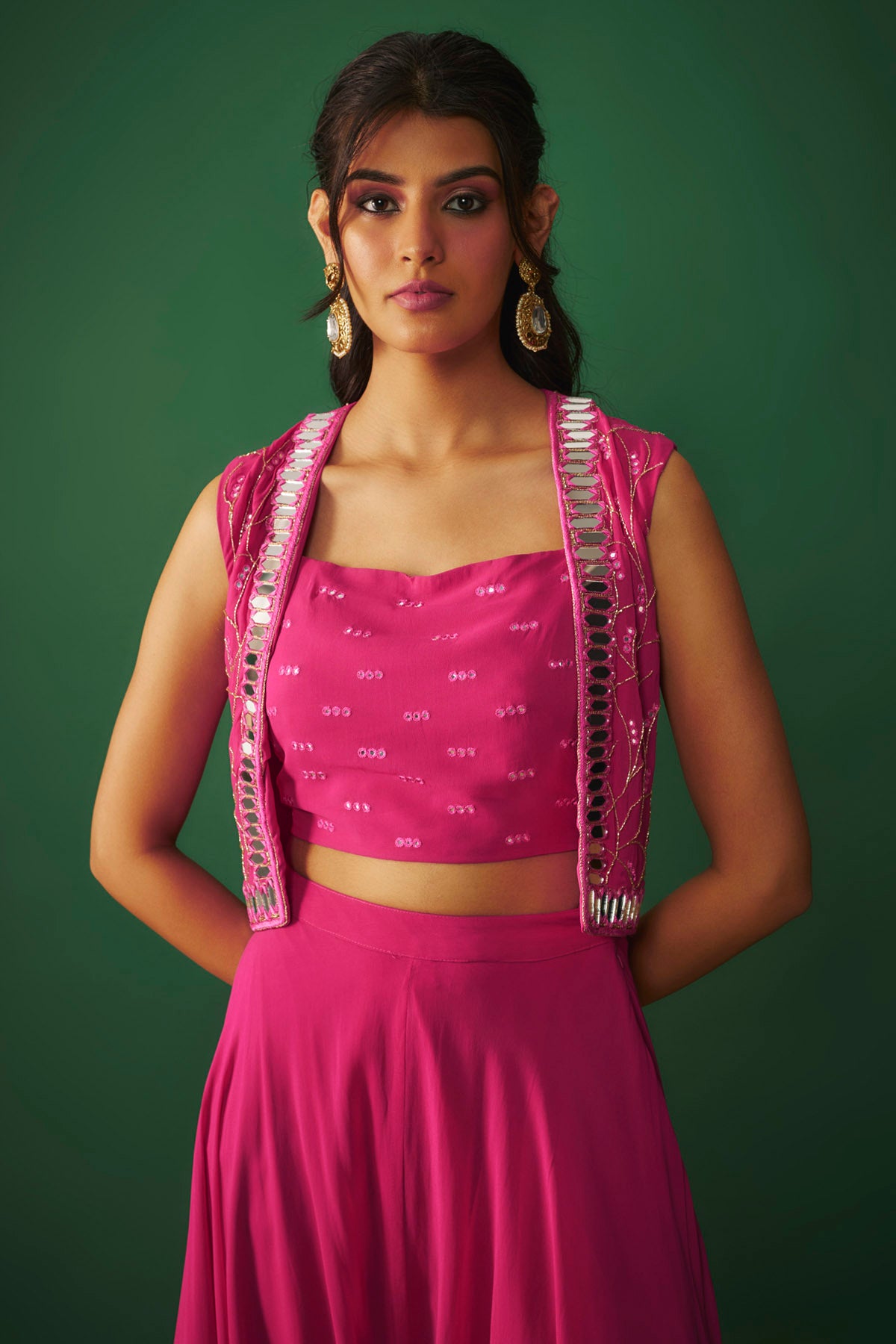 Magenta Pink Jacket Set