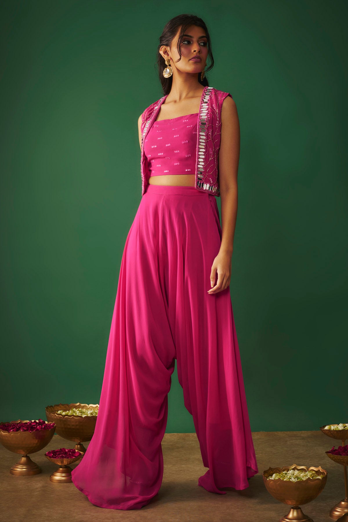 Magenta Pink Jacket Set