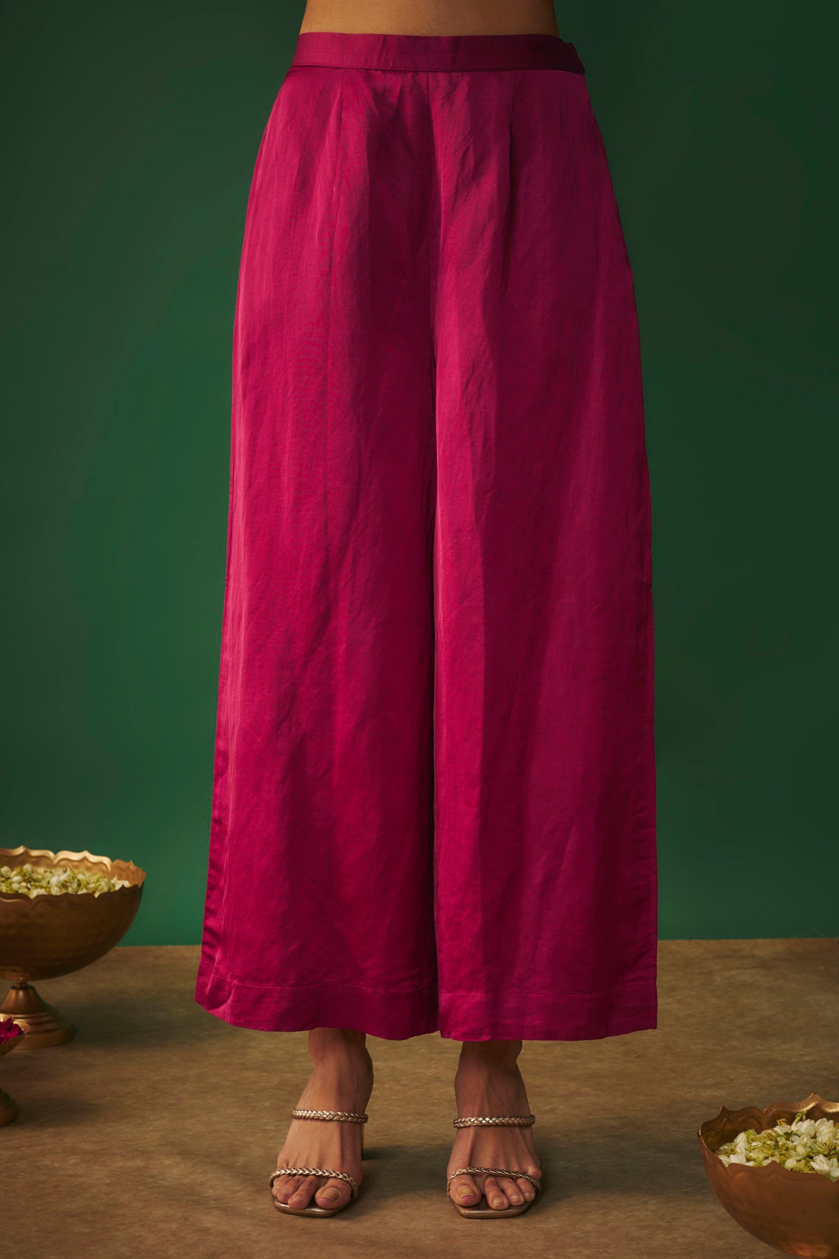 Magenta Straight Kurta & Pants