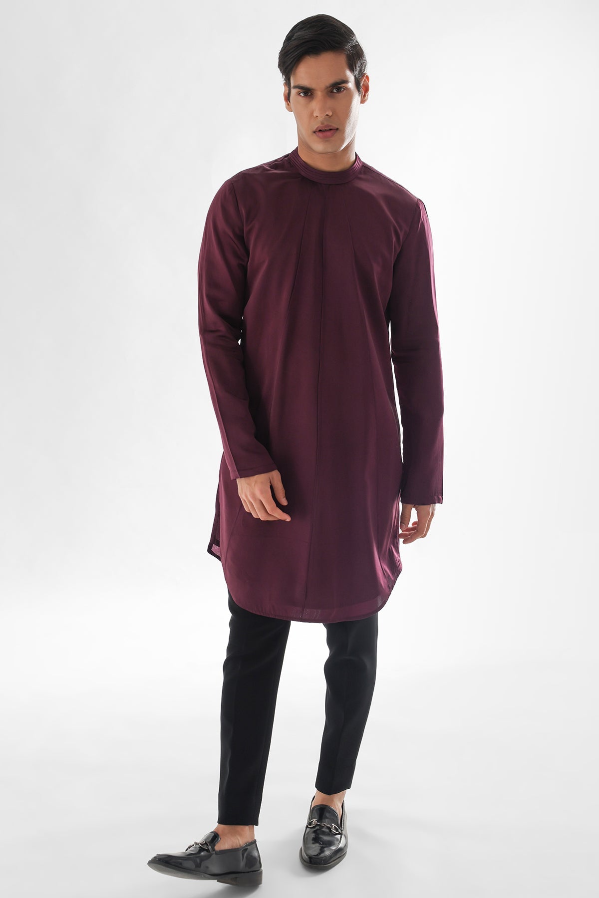 Buy Magenta Pintuck Work Kurta Set for men by Paarsh Atelier online available at scrollnshops