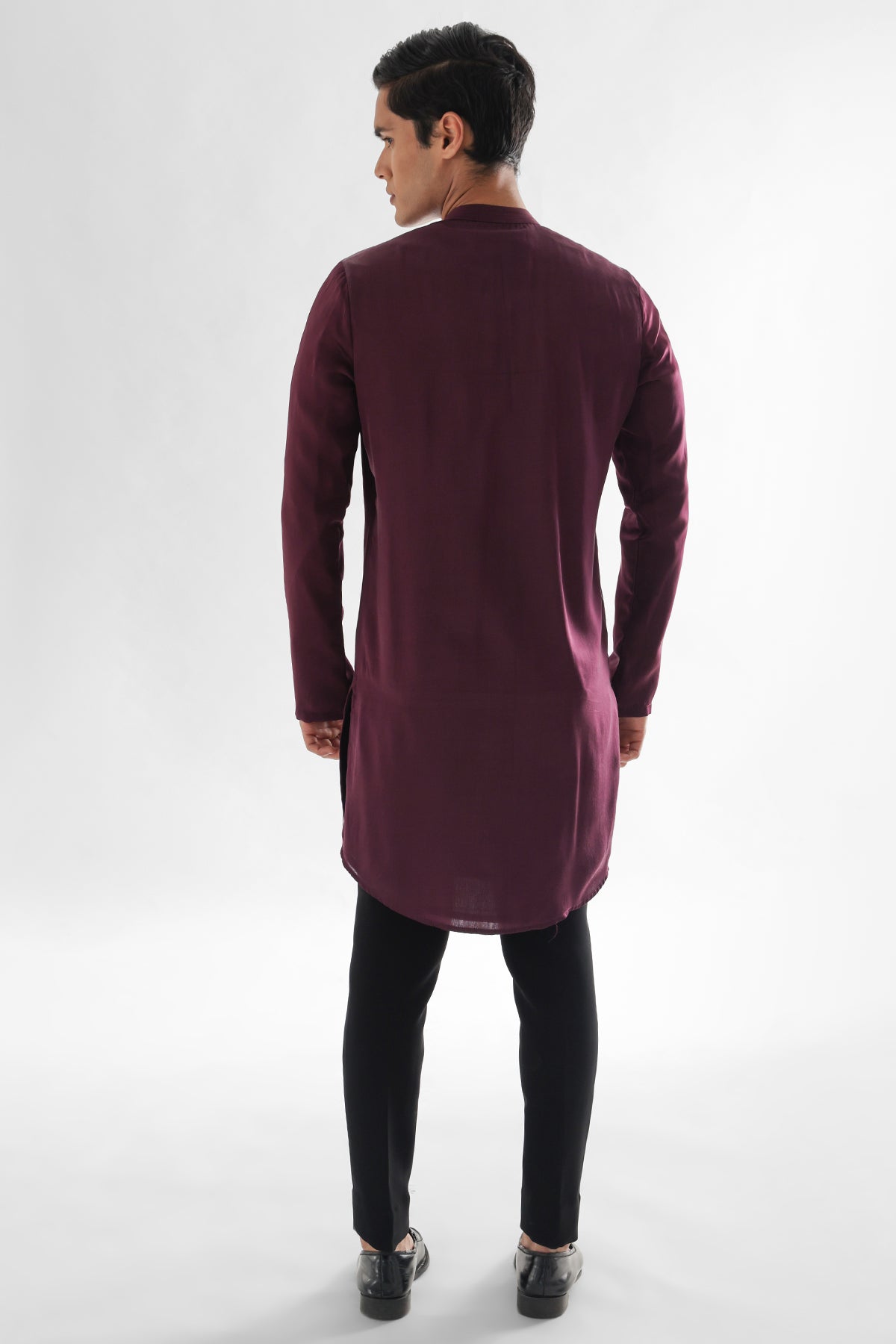 Magenta Pintuck Work Kurta Set