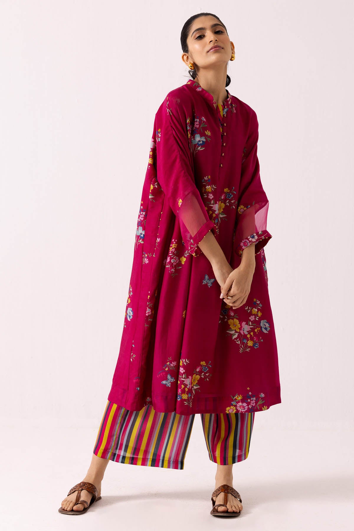 Magenta Printed Palazzo Set