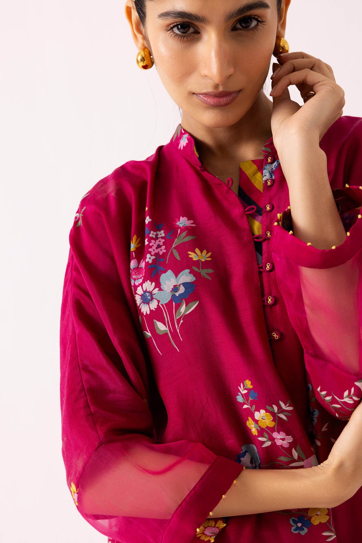 Magenta Printed Palazzo Set