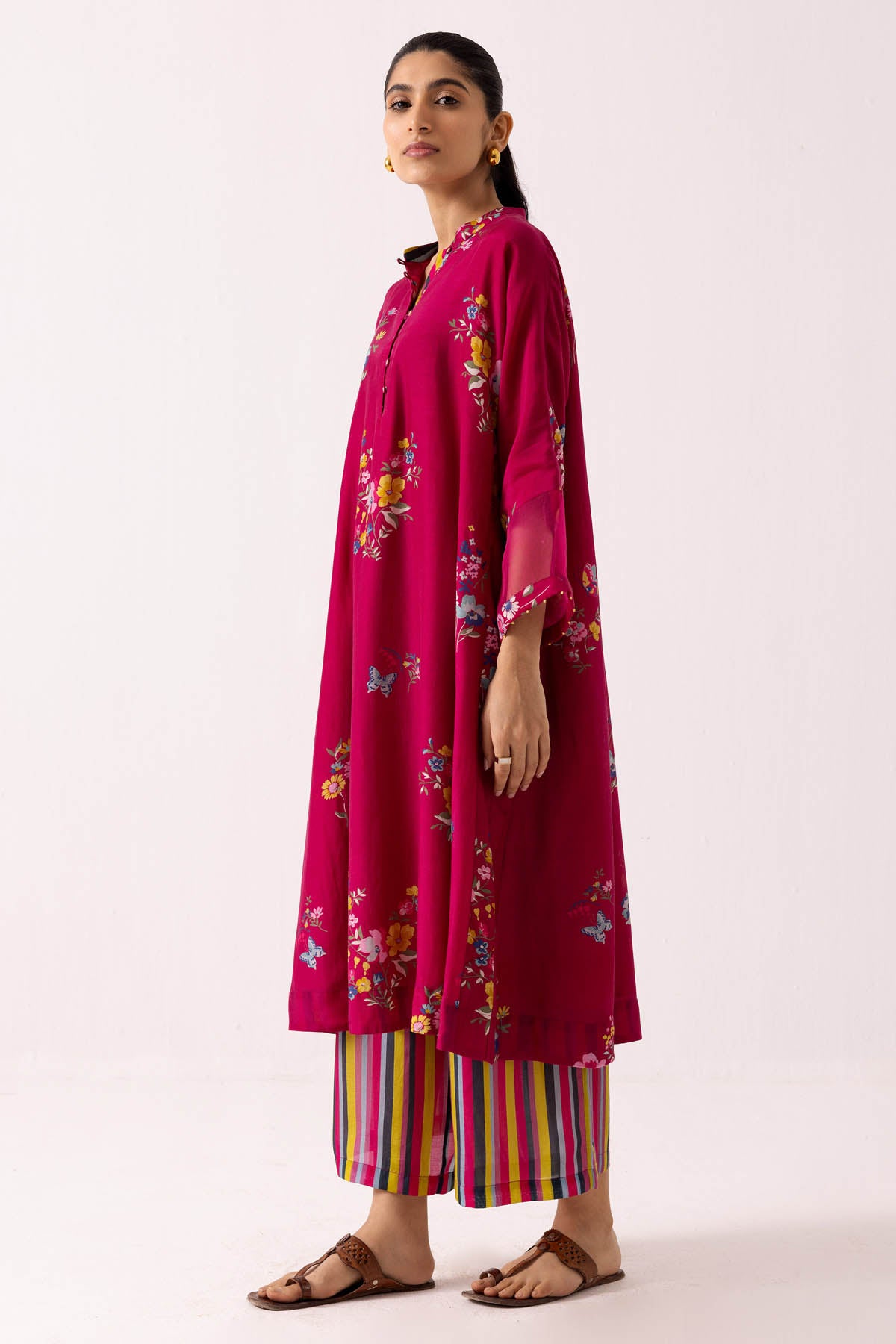 Magenta Printed Palazzo Set