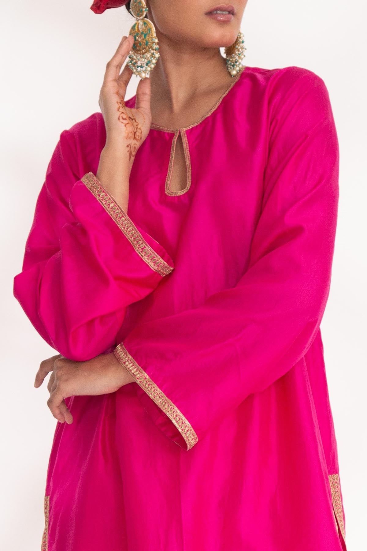 Magenta Zardozi Kurta & Pants