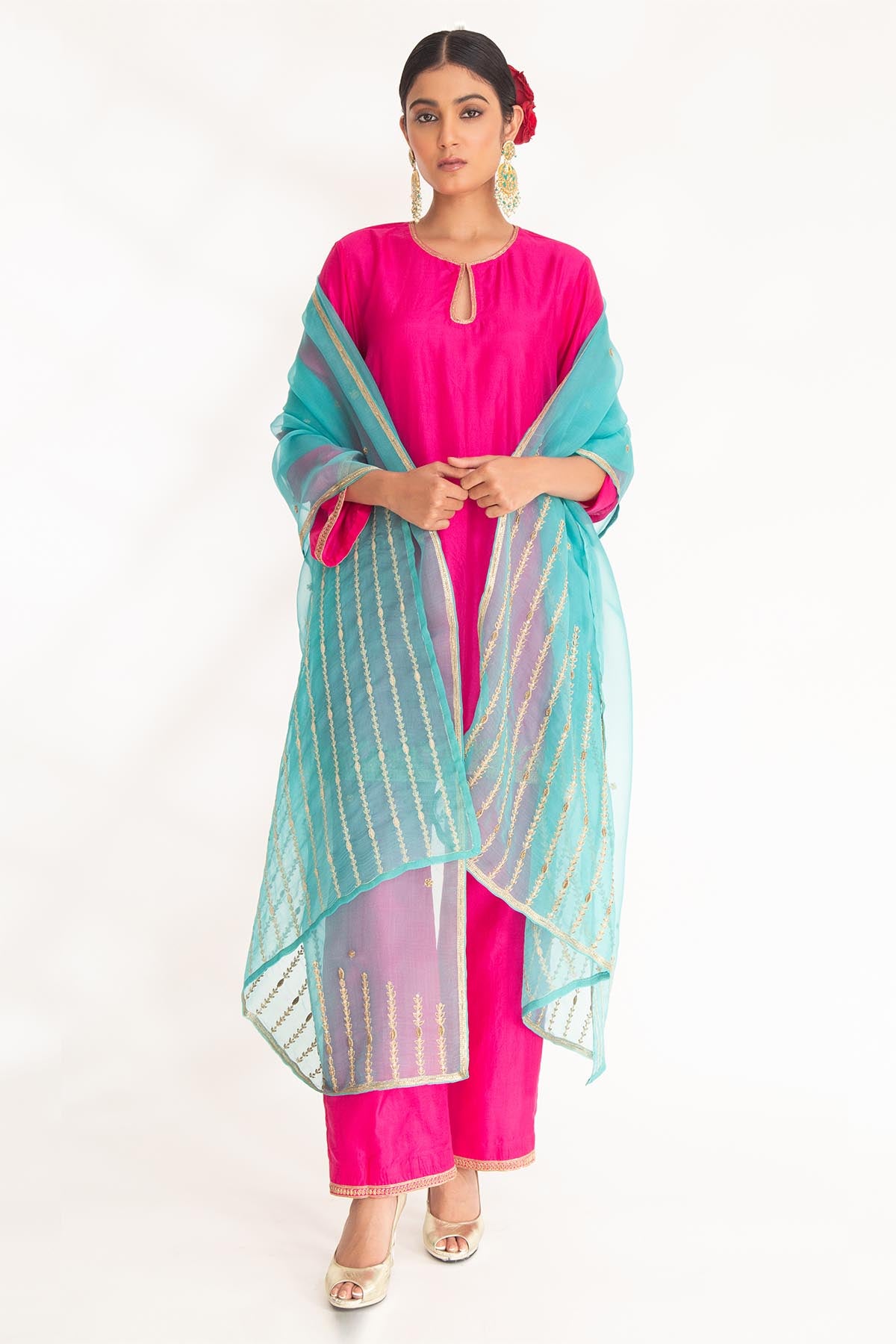 Magenta Zardozi Kurta & Pants