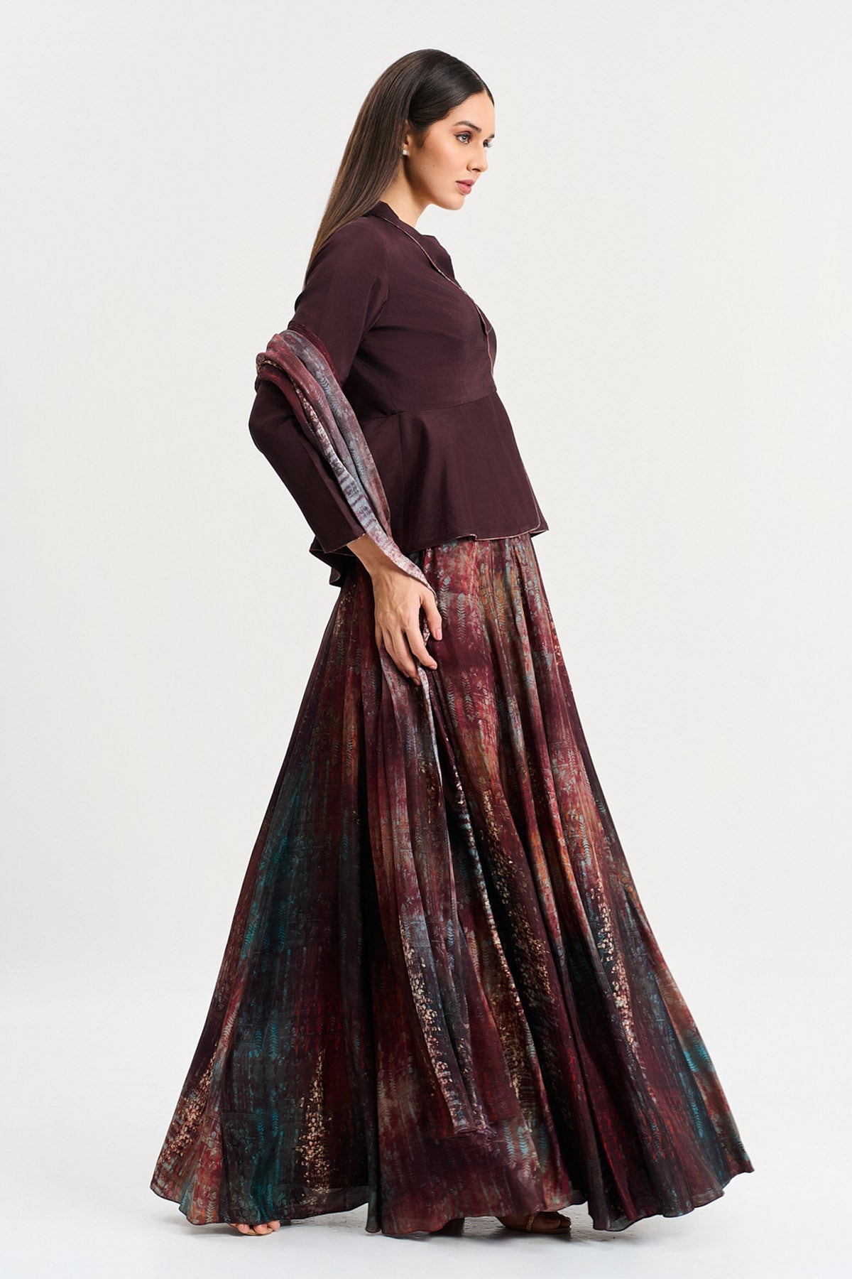 Mahogany Viscose V-Neck Top