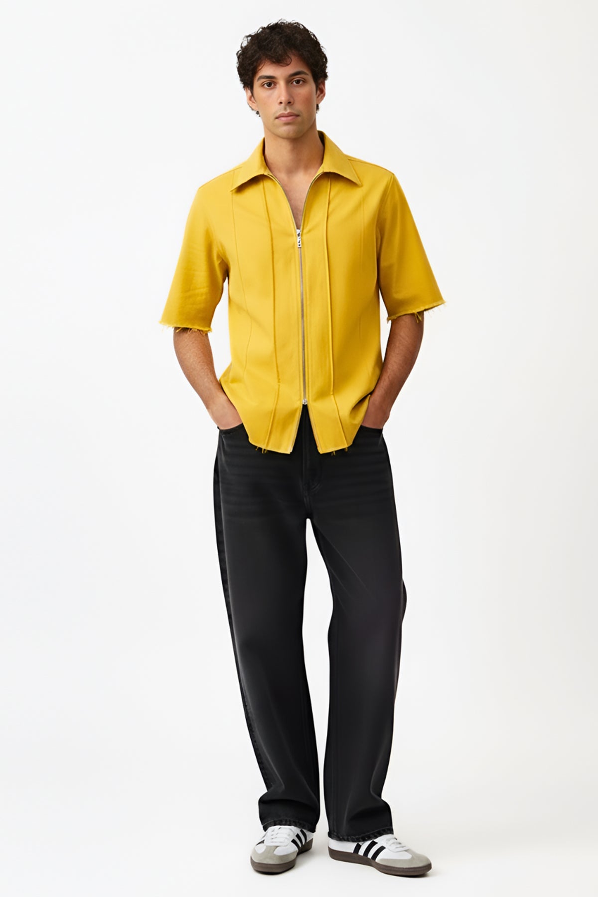 Buy Mango Twill Pintuck Zip Shirt for Men by Neora online available at scrollnshops