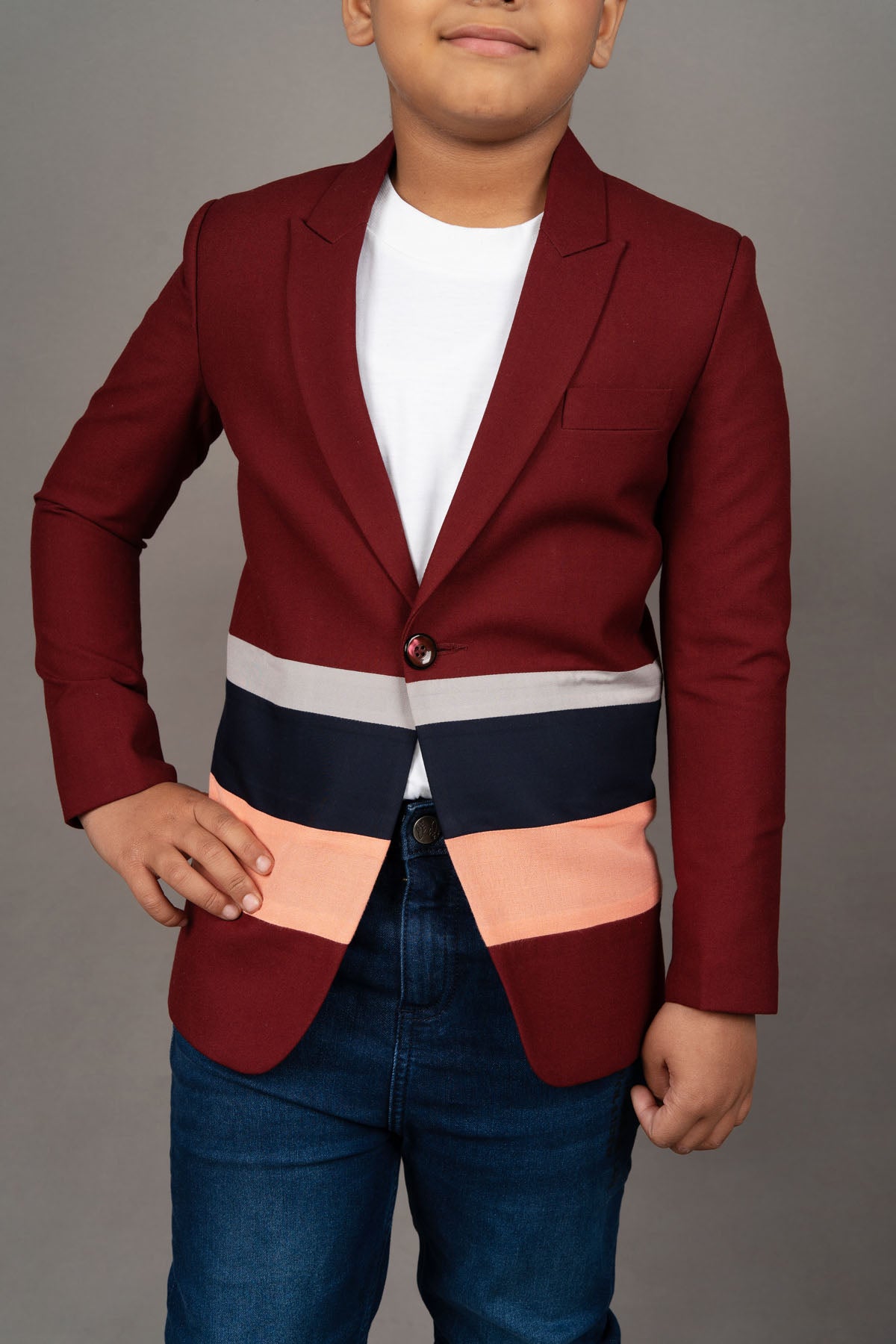 Maroon 3 Stripe Blazer Coat
