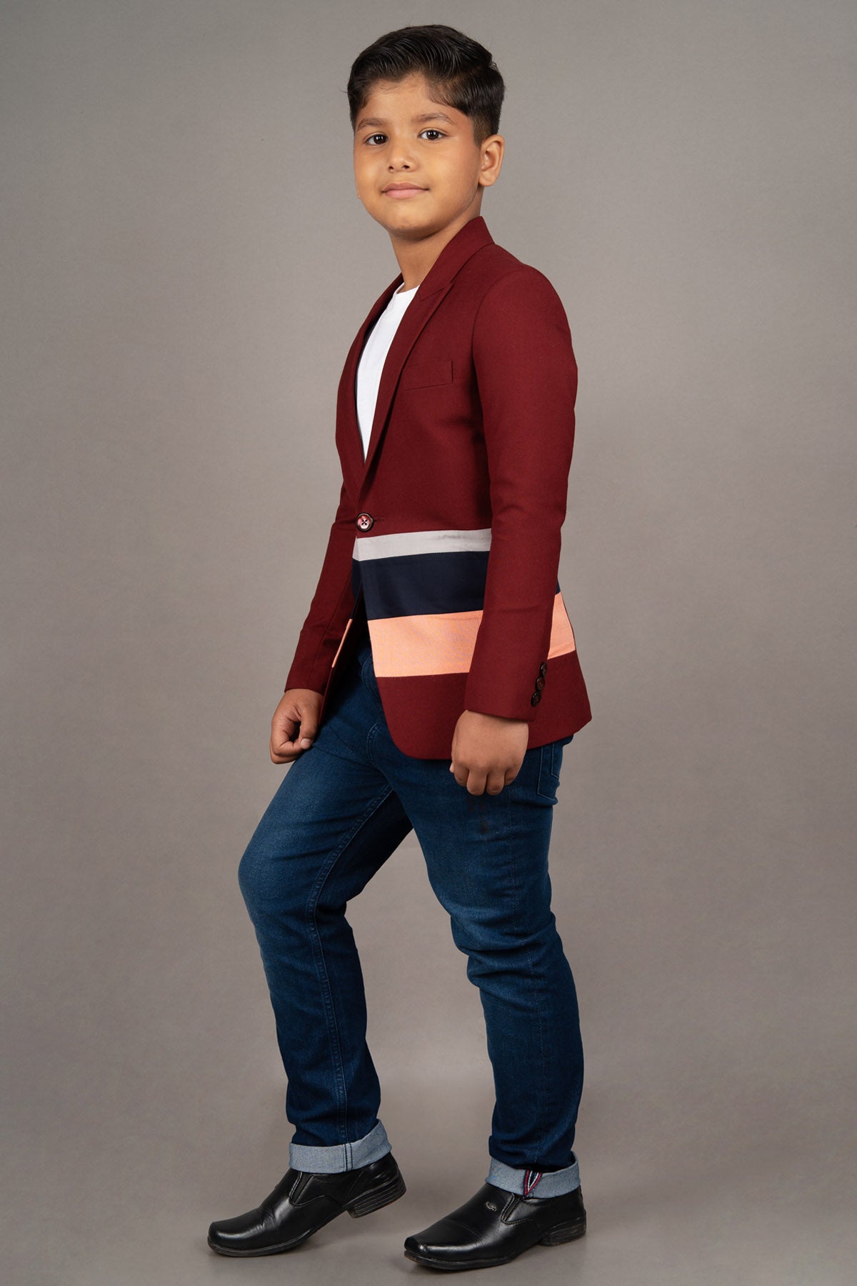 Maroon 3 Stripe Blazer Coat