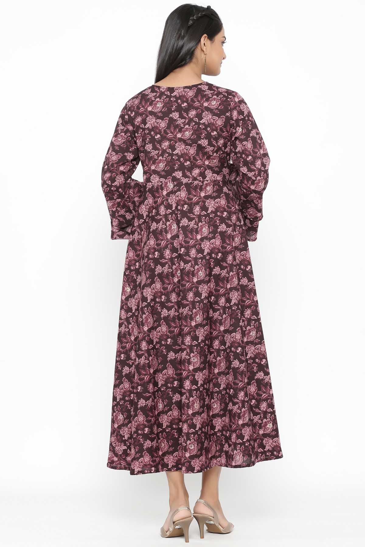 Maroon Blooming Print Kurta