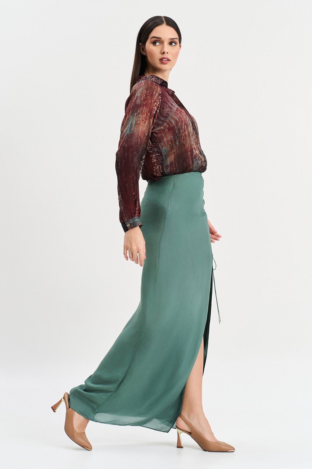 Maroon Abstract Printed Shirt