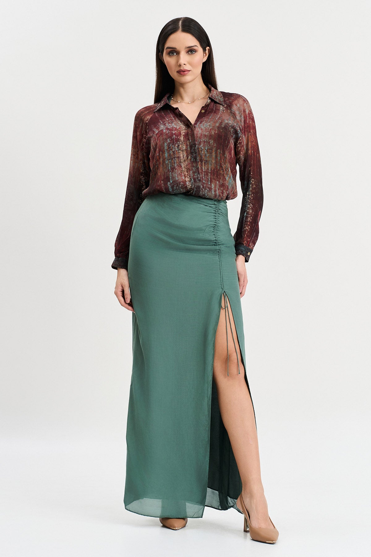 Maroon Abstract Printed Shirt