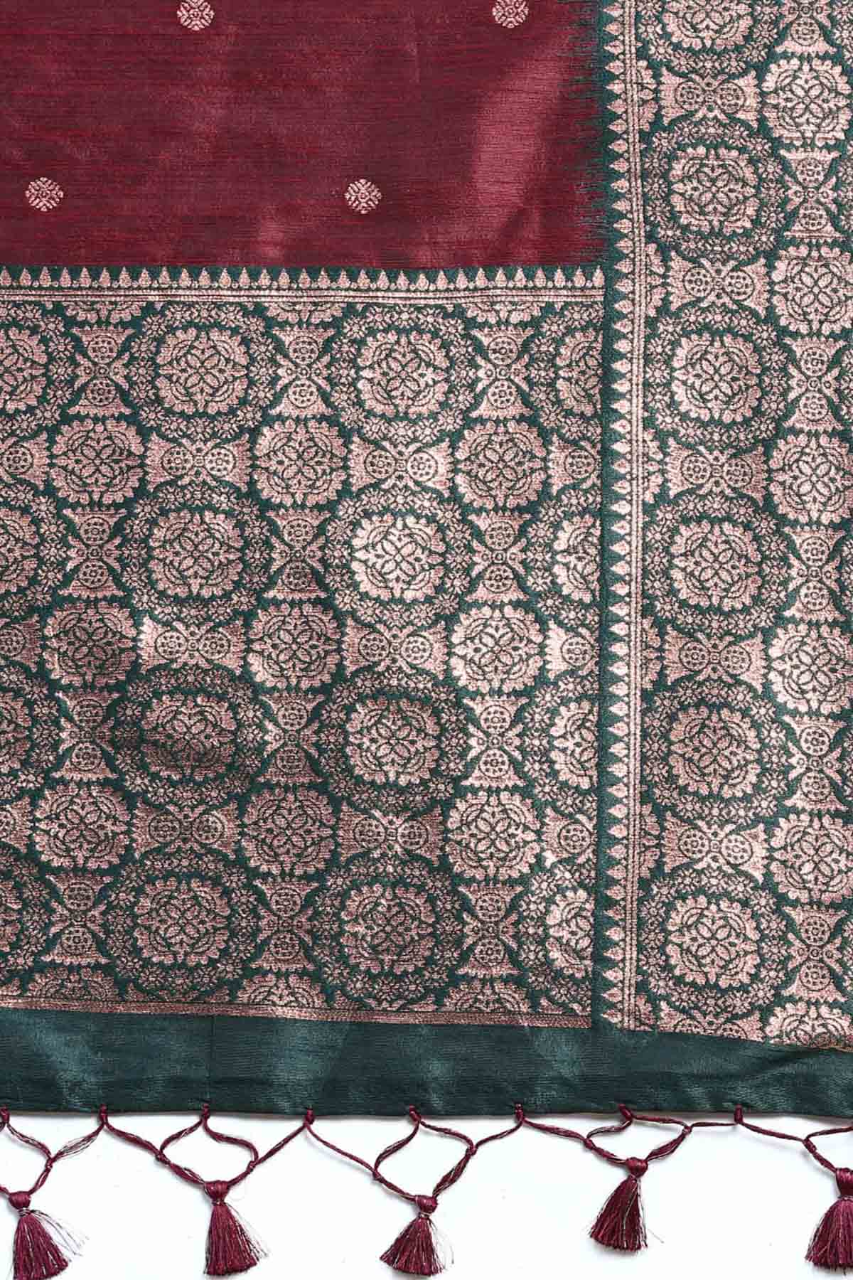 Maroon Banarasi Silk Zari Saree