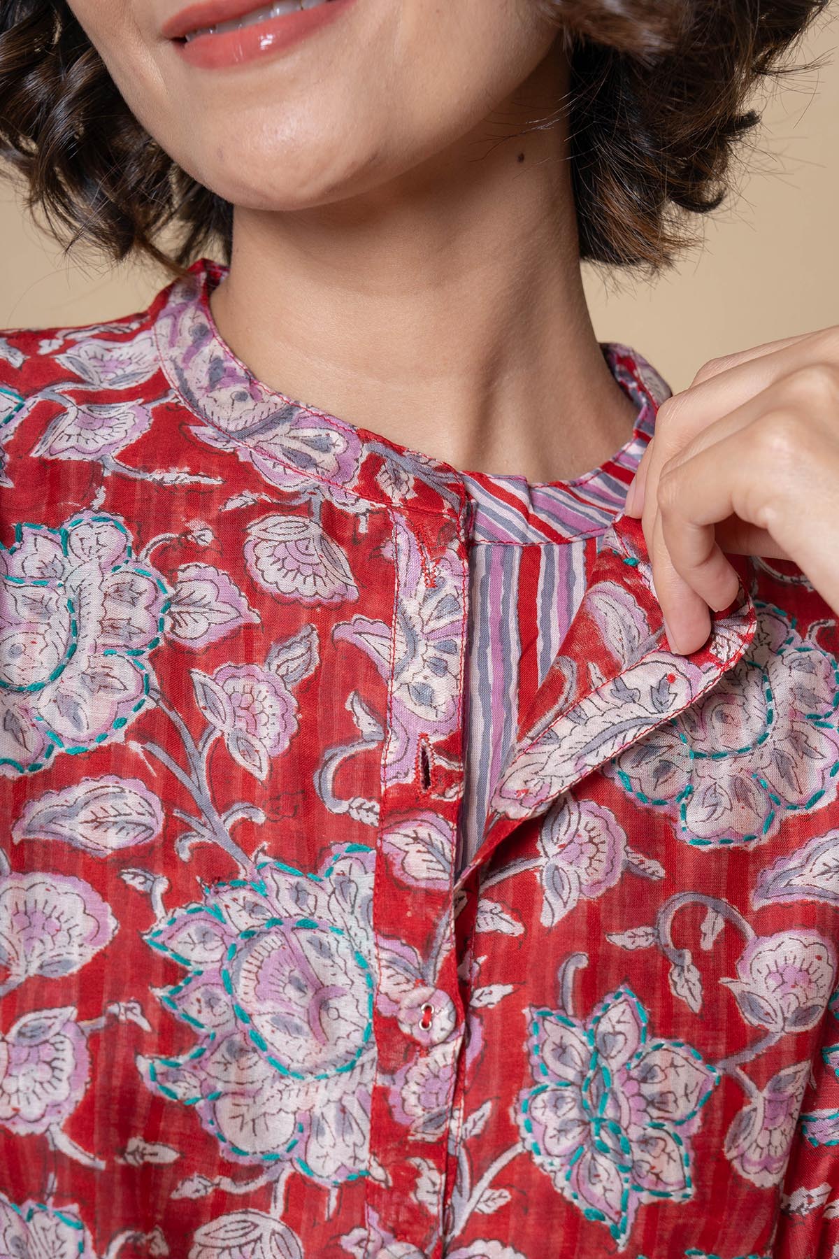 Maroon Chanderi Kurta & Pants