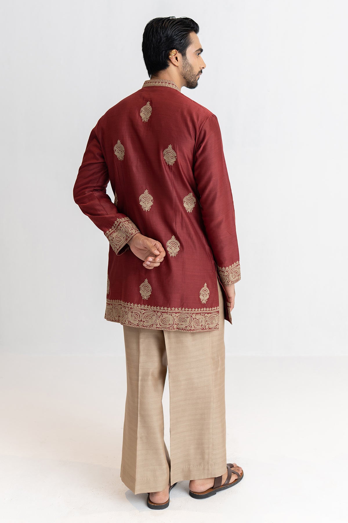 Maroon Dori Marodi Kurta & Pant