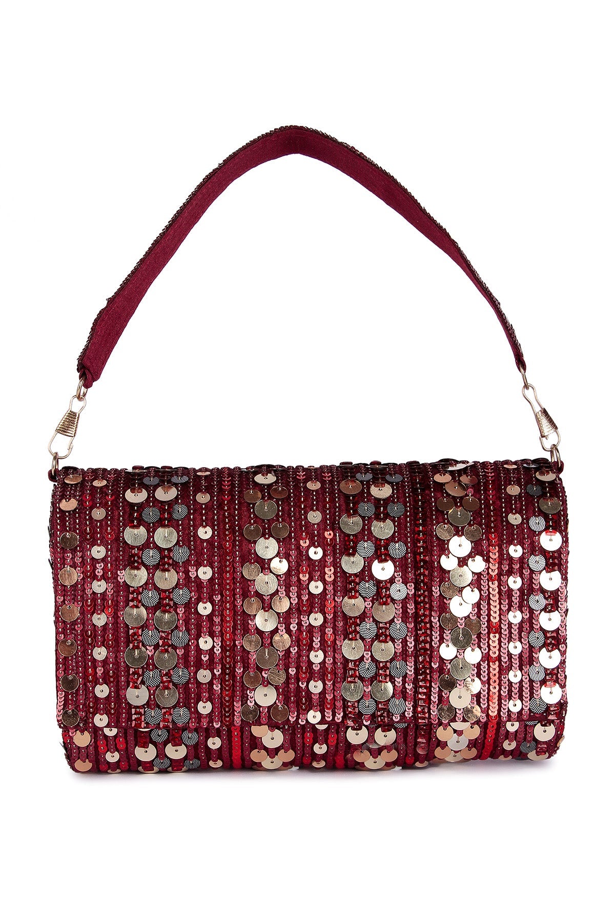 Buy Maroon Hand Embroidered Clutch for women by the Purple sack online available at scrollnshops