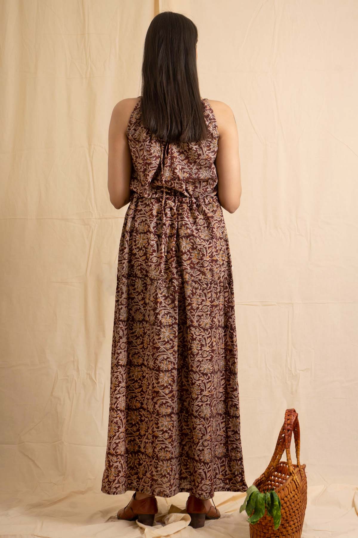 Maroon Kalamkari Printed Dress