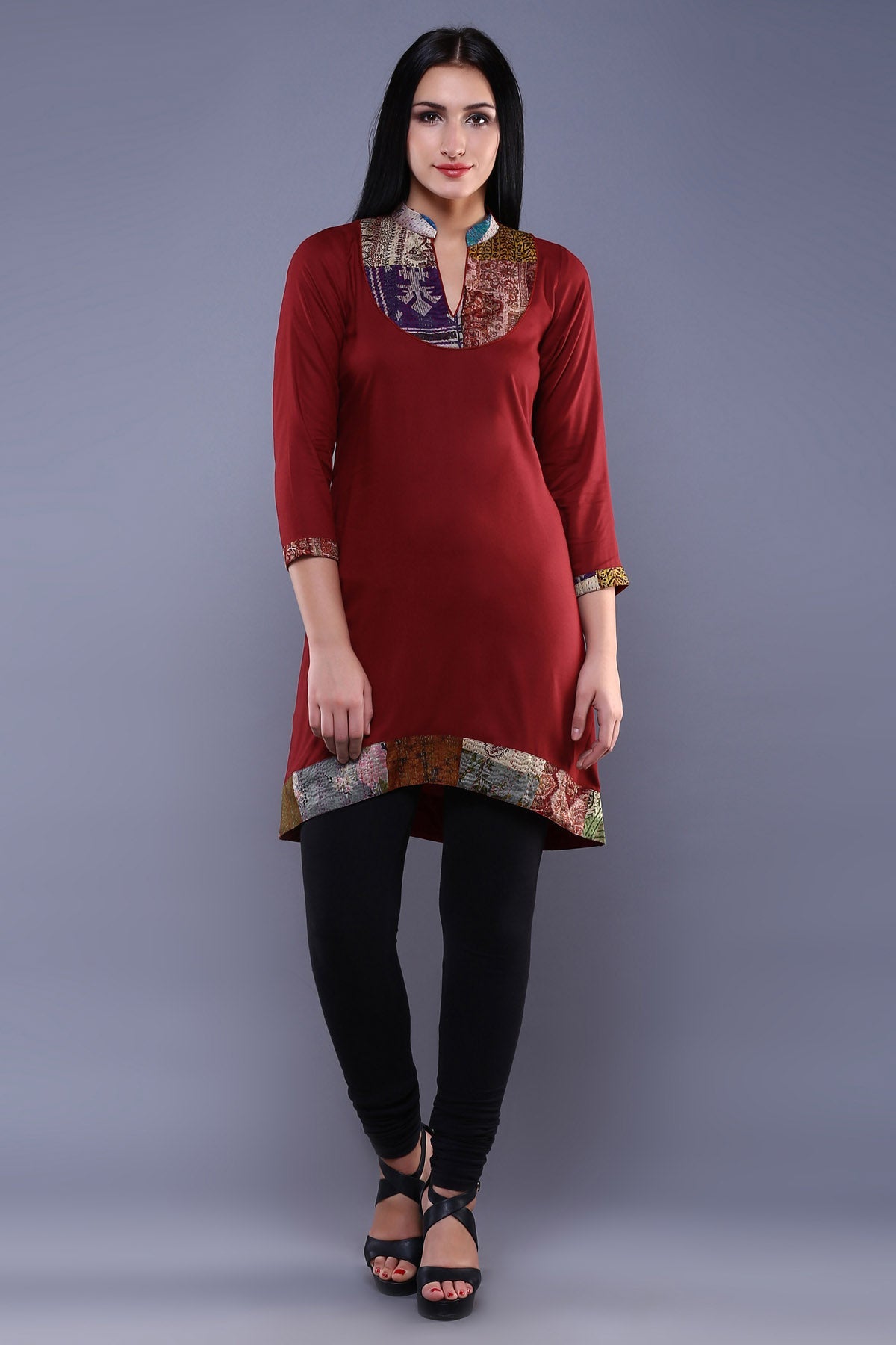 Buy Simply Kitsch Maroon Tunic And Kurti for Women online available at ScrollnShops