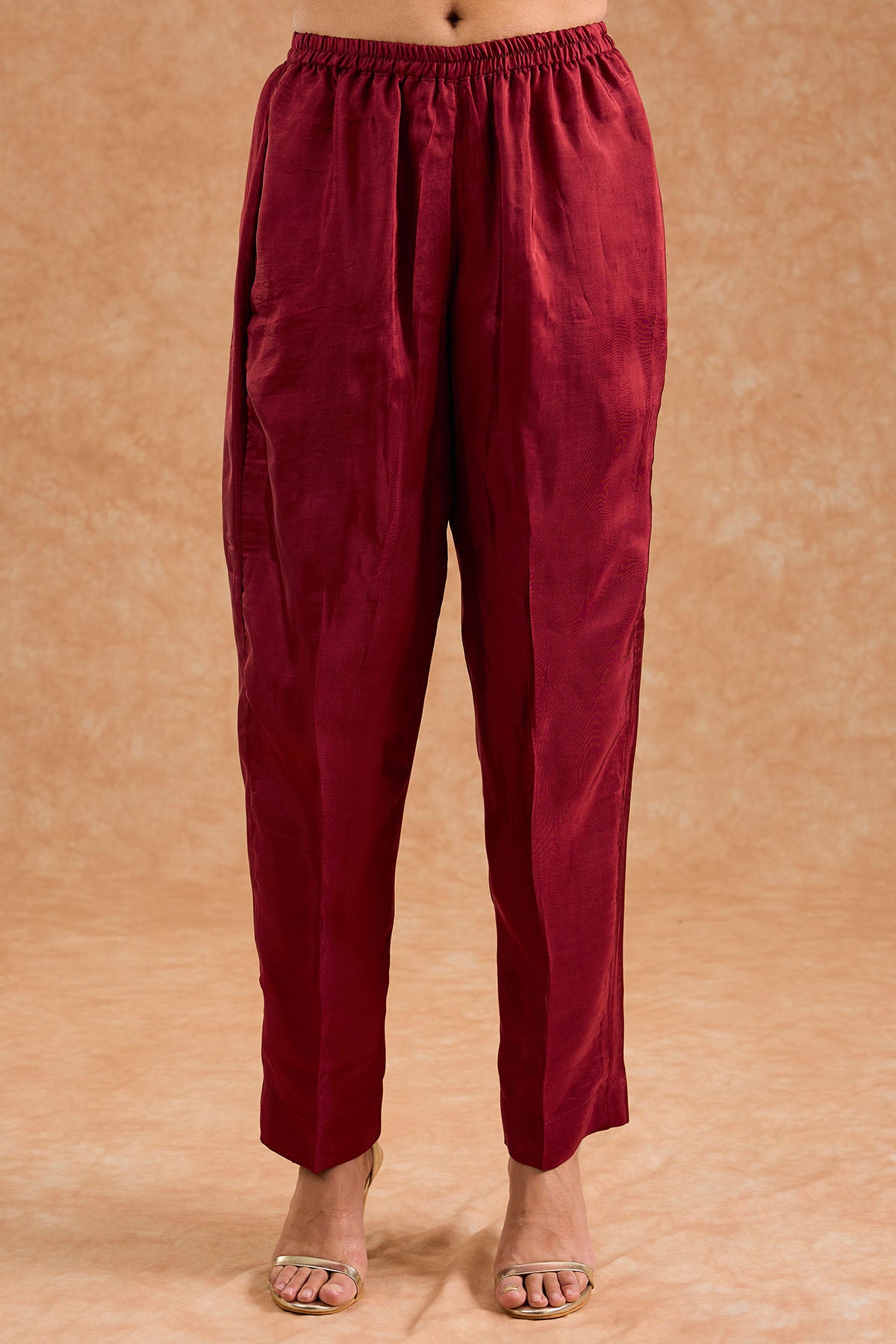 Maroon Opara Silk Anarkali Set