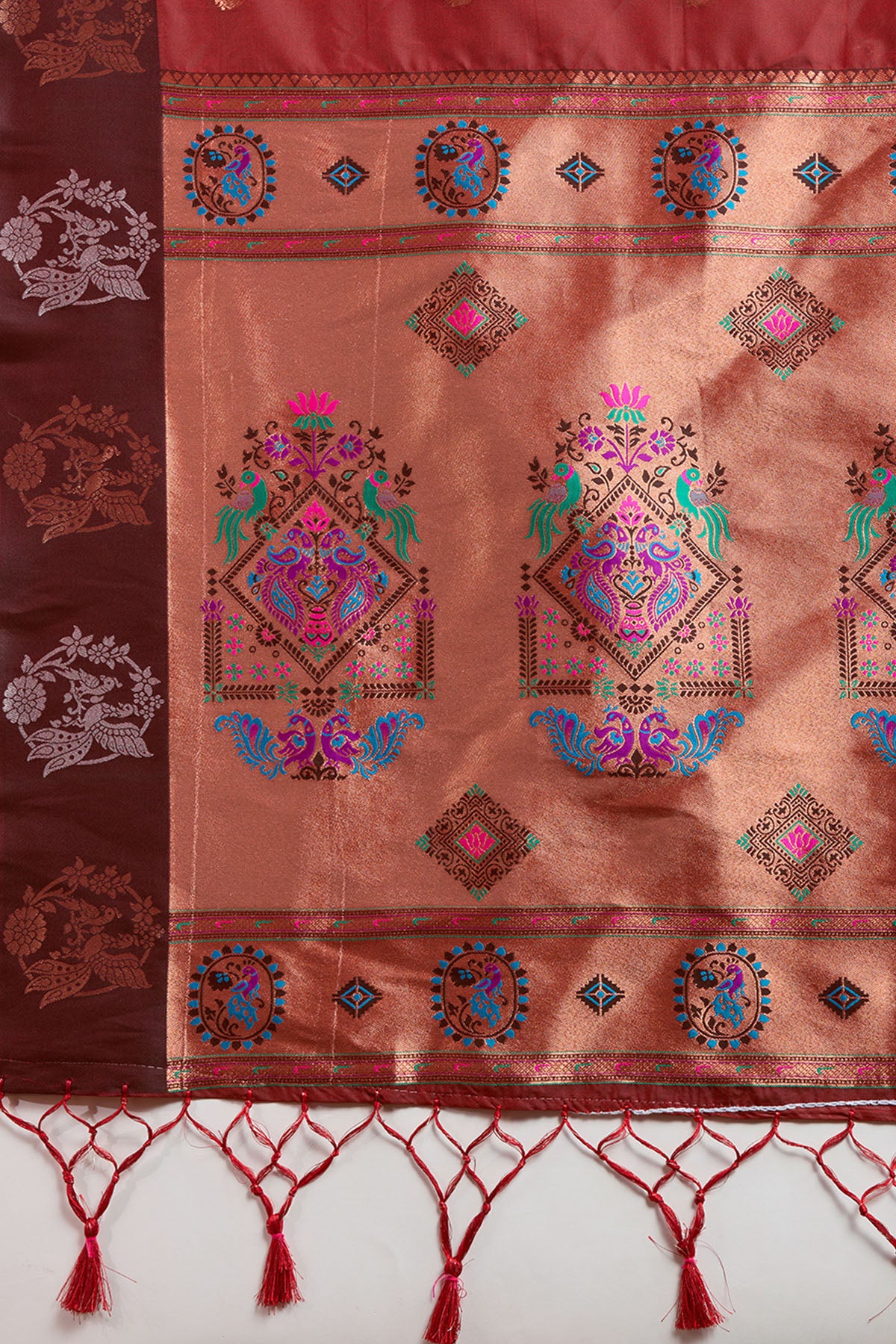 Maroon Paithani Saree & Blouse