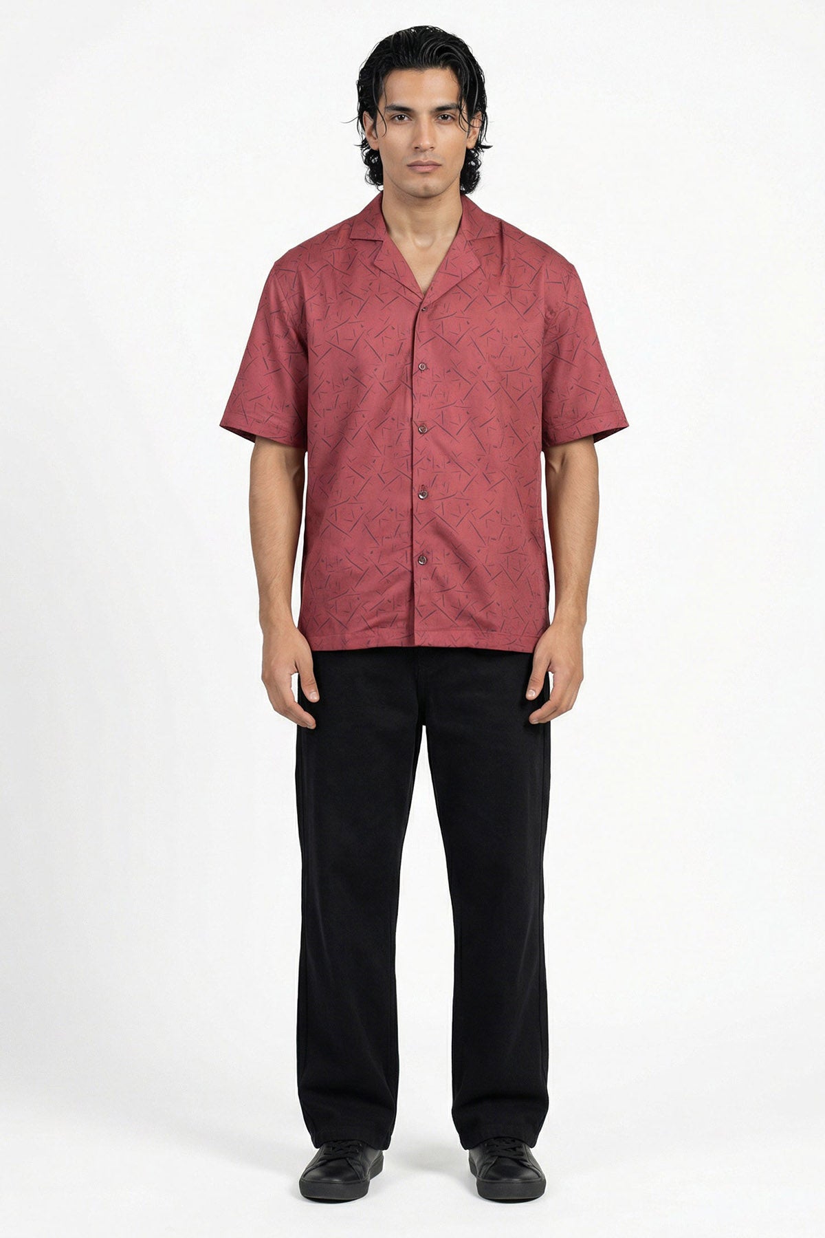 Buy Maroon Viscose Collared Shirt for men by Tezhhomayaa online available at scrollnshops