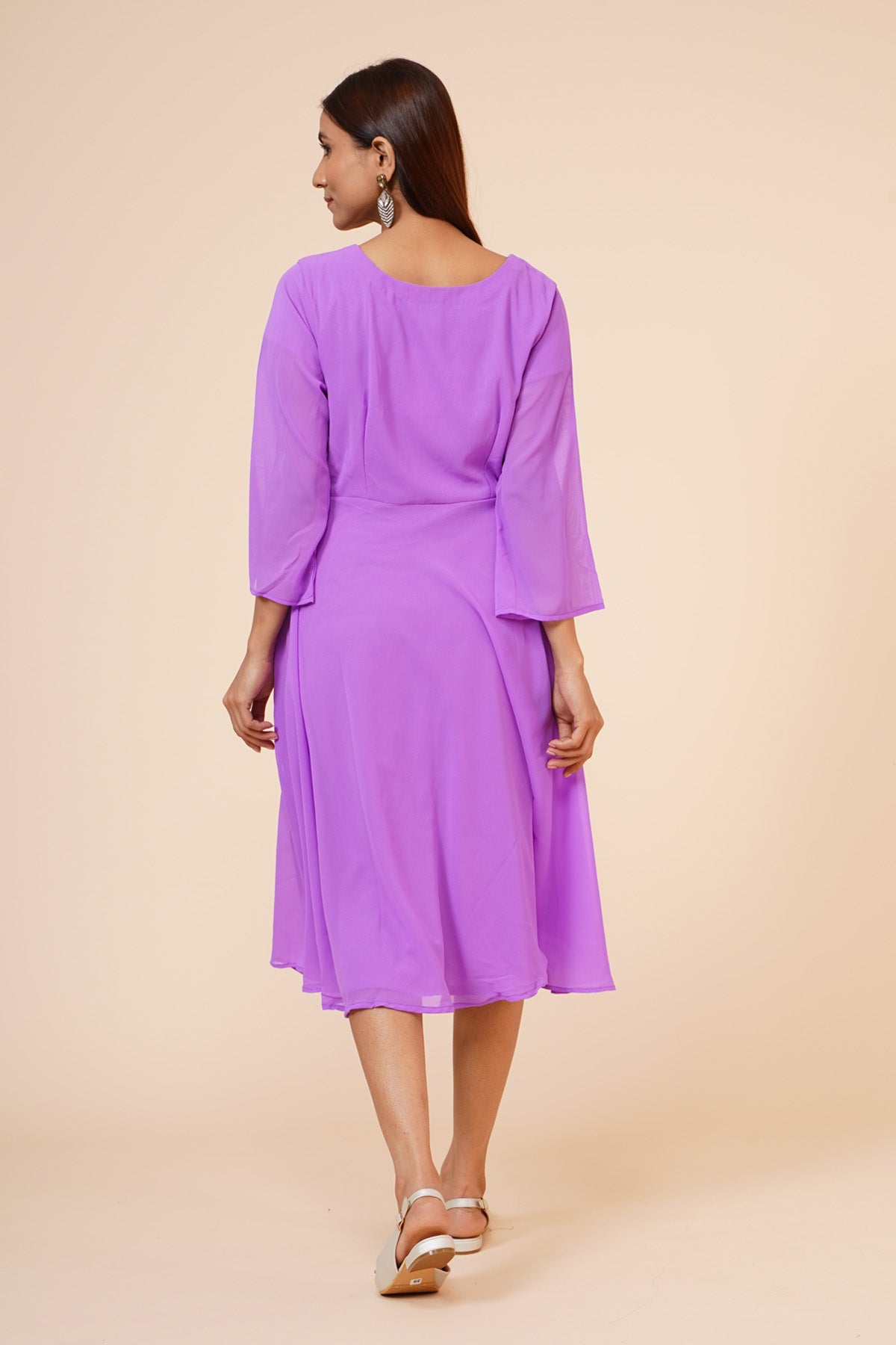 Mauve Round Neck Dress