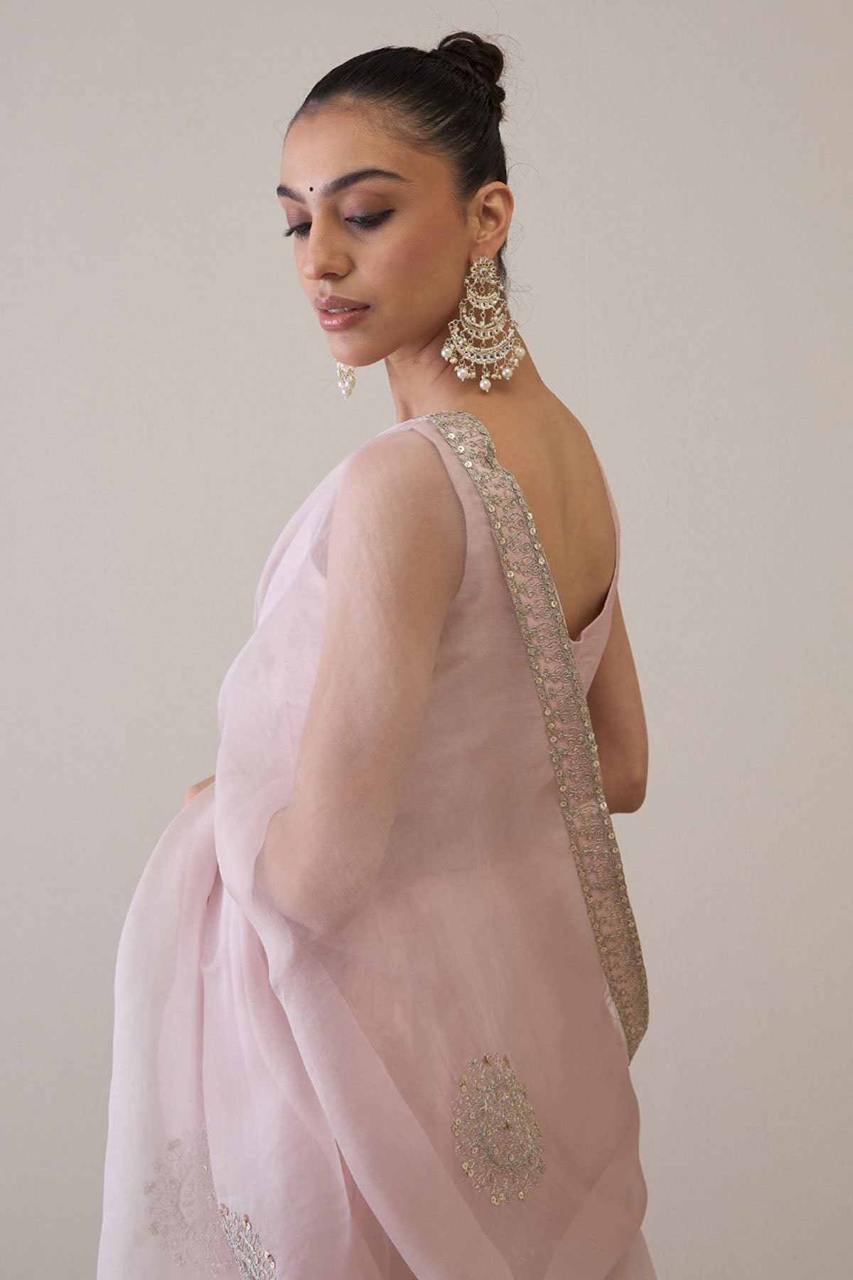 Mauve Dori Embroidered Saree