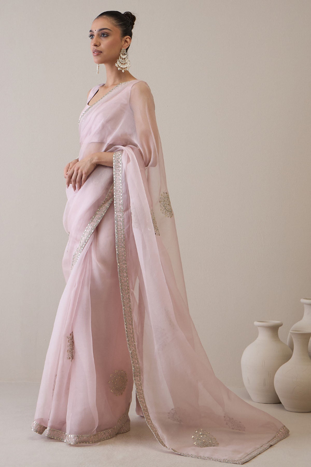 Mauve Dori Embroidered Saree
