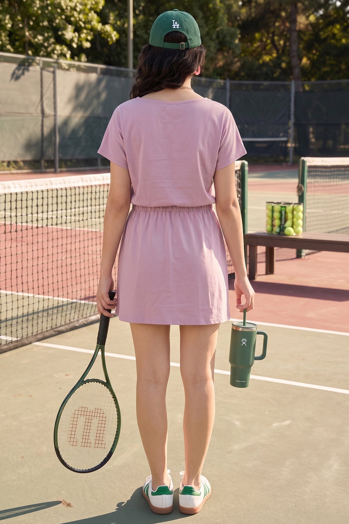 Mauve Elasticated Mini Dress