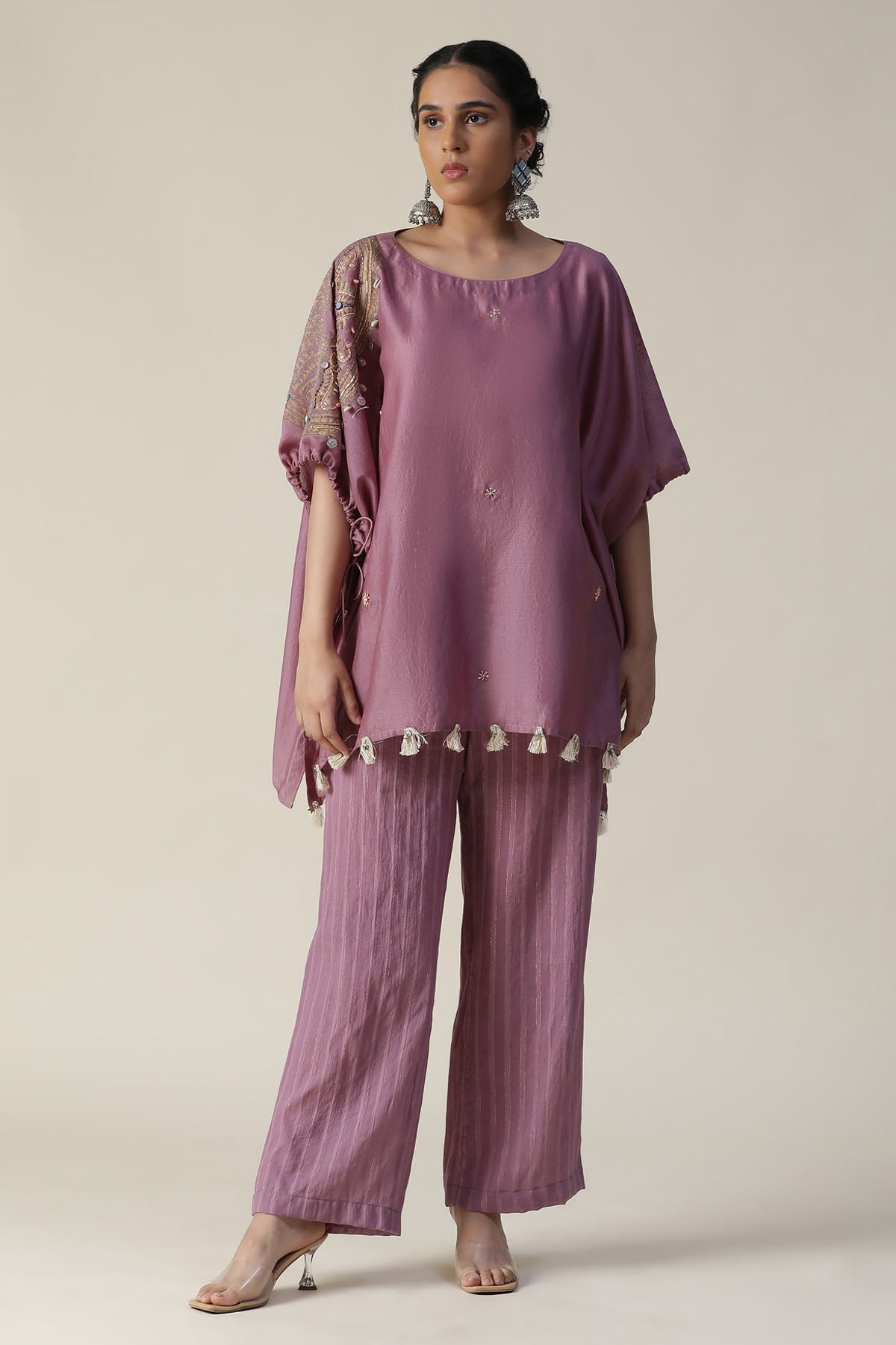 Buy Arpita SulakshanaMauve Embroidered Kaftan Set