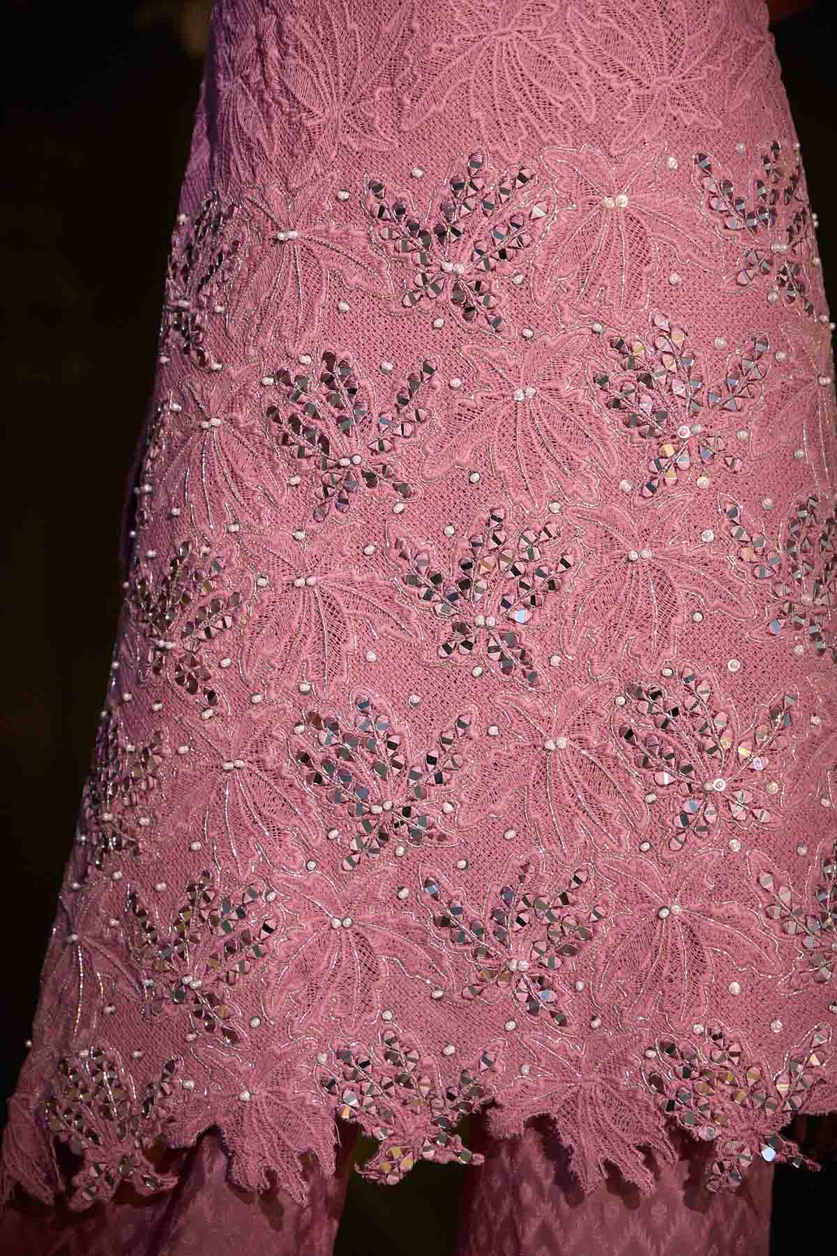 Mauve Mirror Work Kurta Set