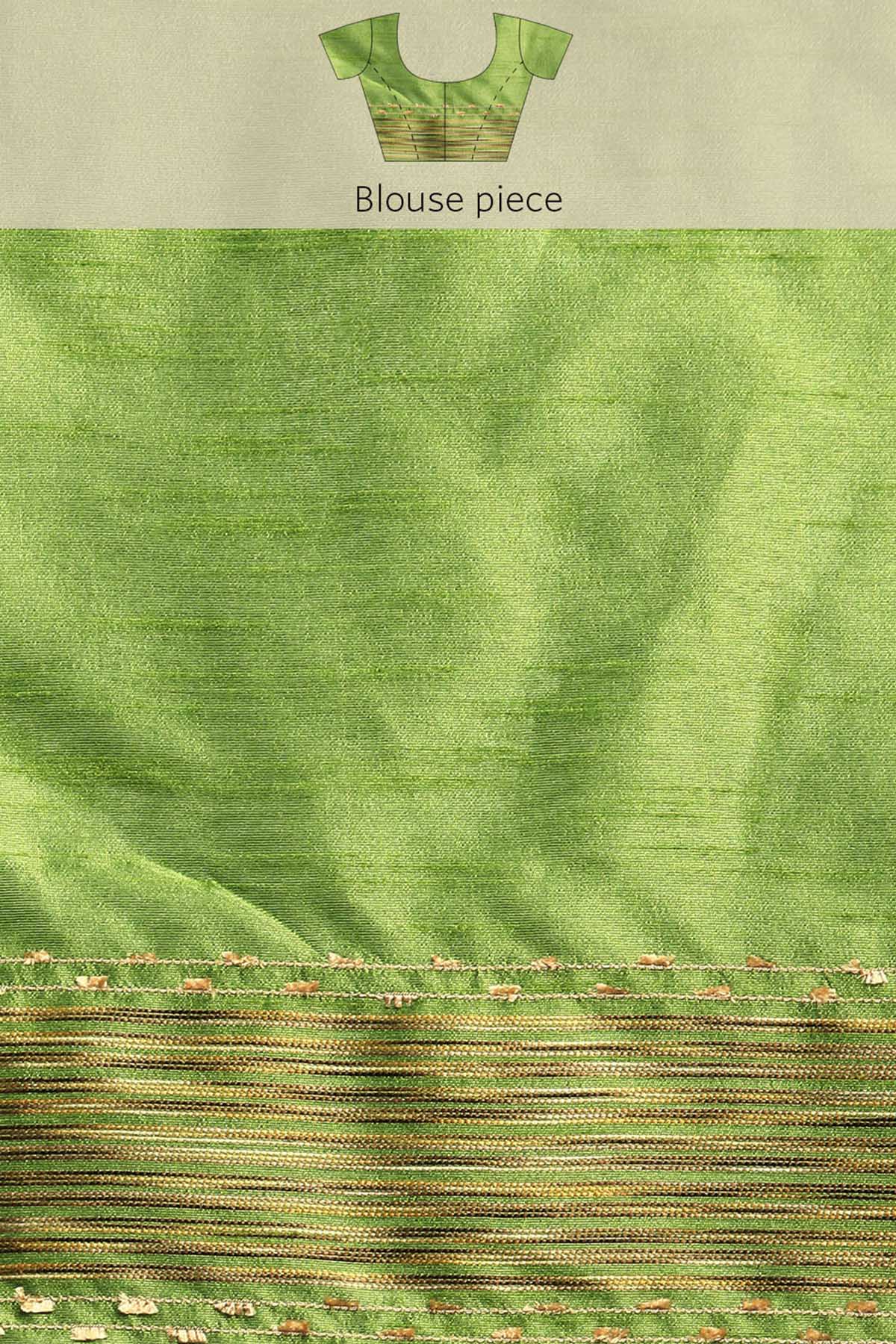 Mehendi Woven Butti Work Saree