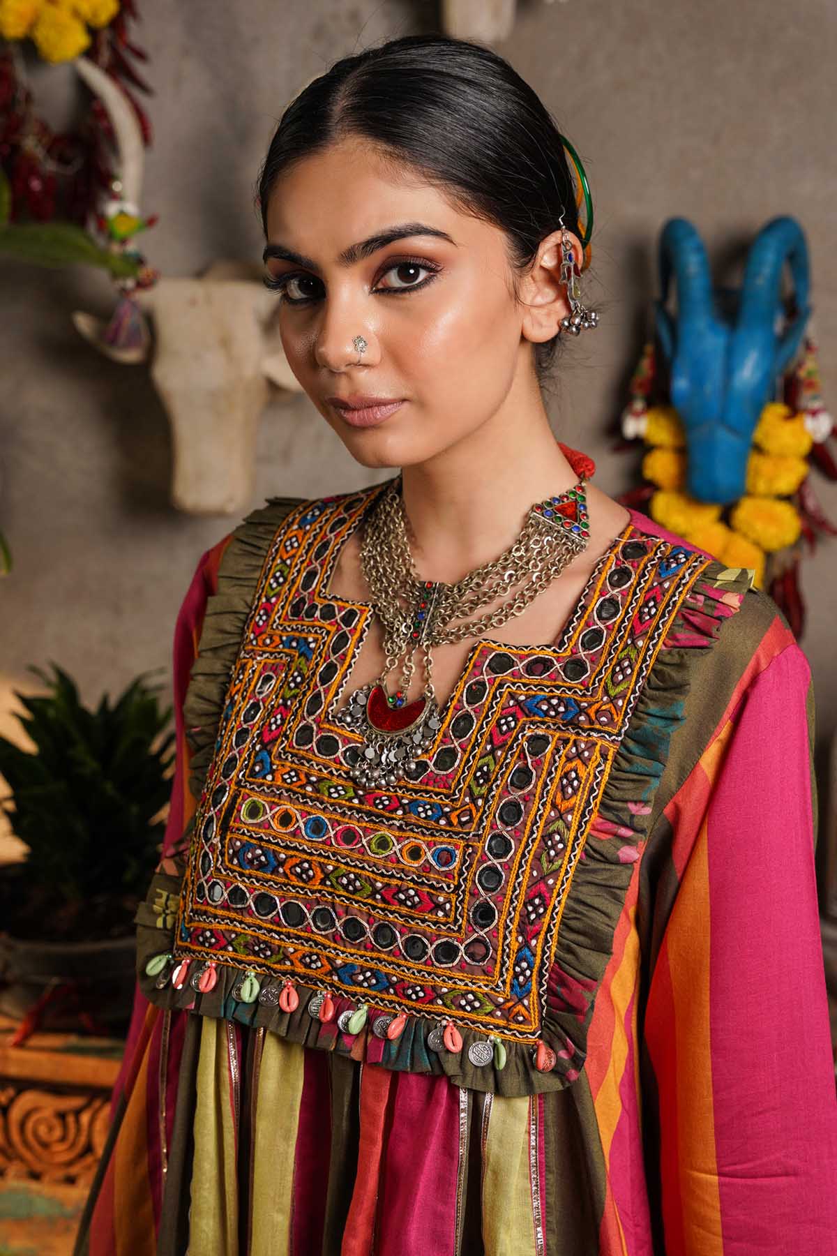 Multicolor Jamdani Kurta Set