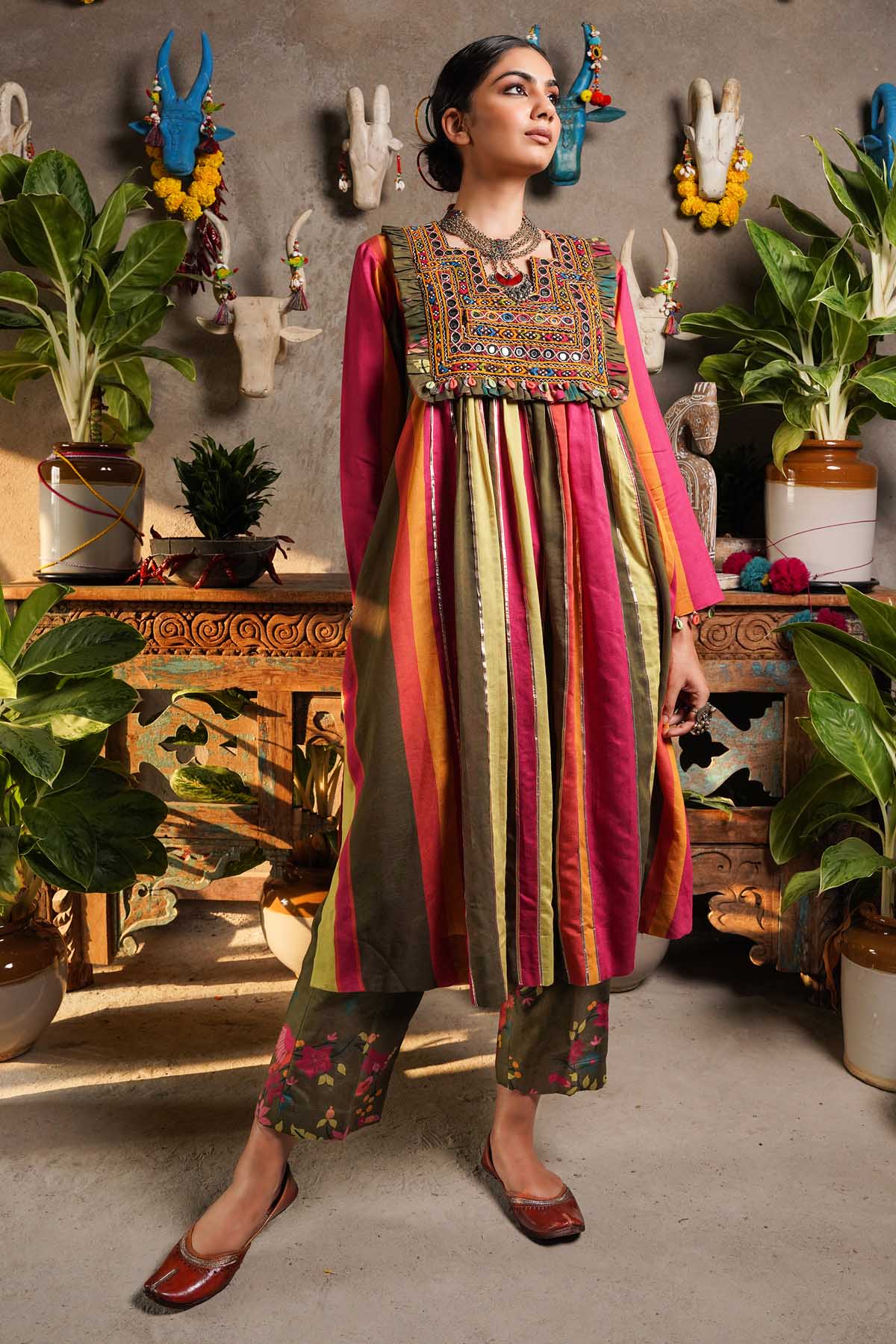 Multicolor Jamdani Kurta Set