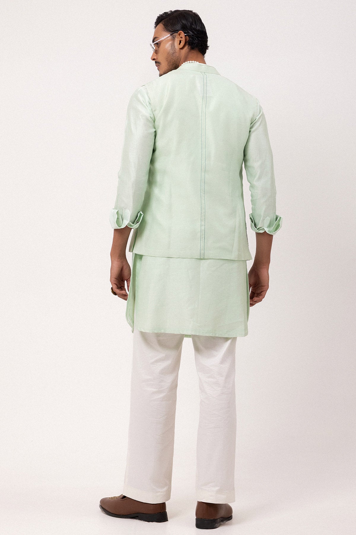 Menthol Dabka & Thread Kurta