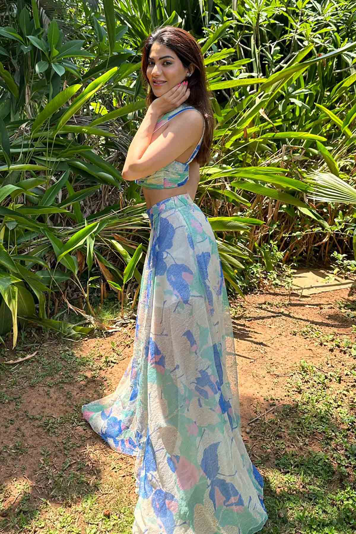 Mesh Lurex Printed Co-ord Set