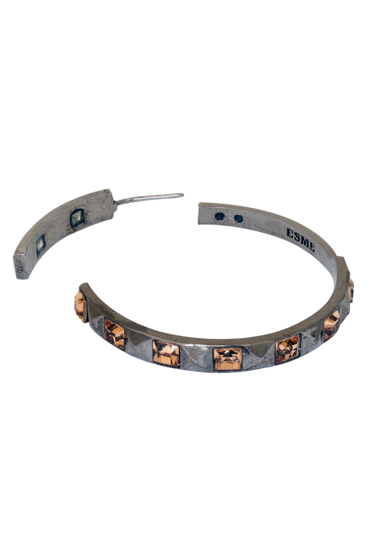 Metallic Gold Crystal Hoops