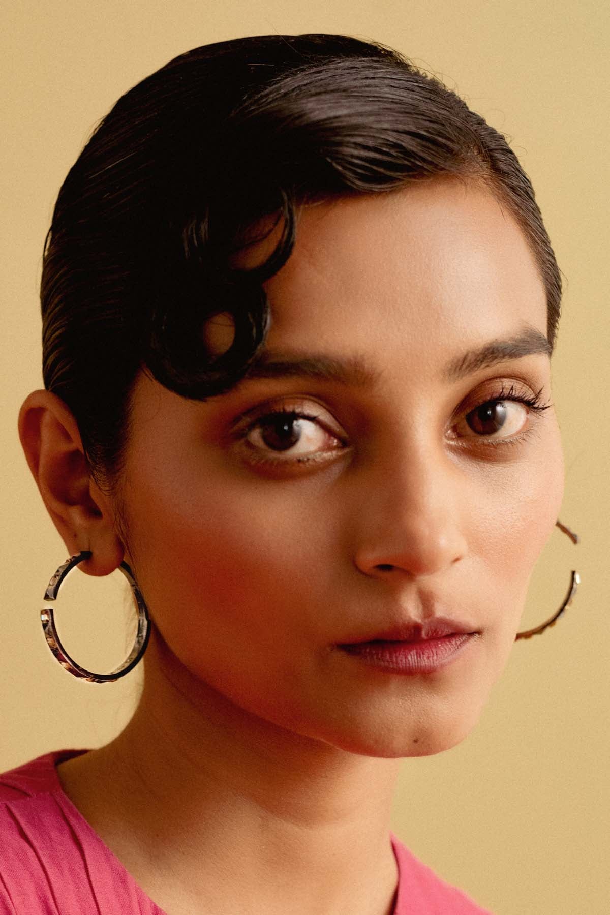 Metallic Gold Crystal Hoops