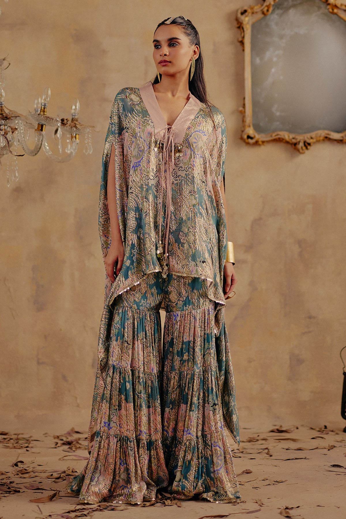Metallic Georgette Kurta Set