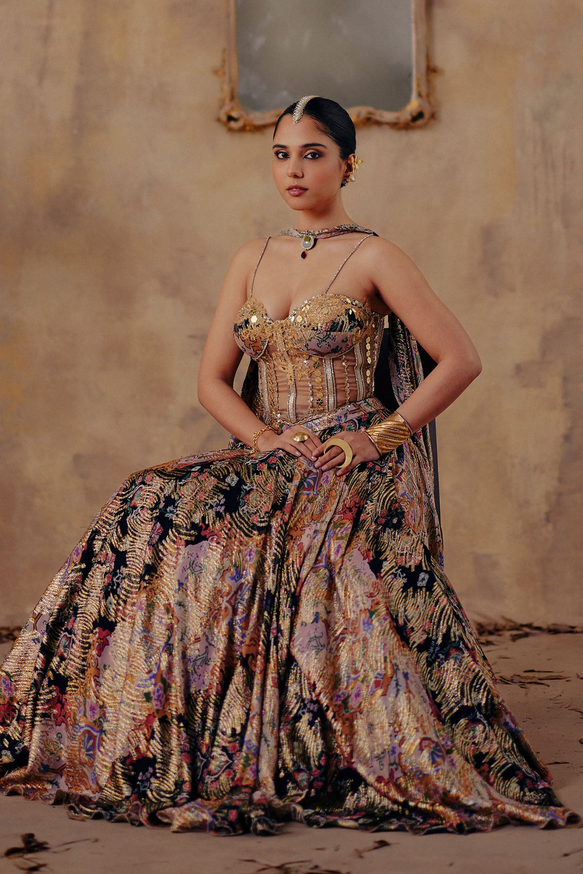Metallic Jewel Tone Lehenga Set