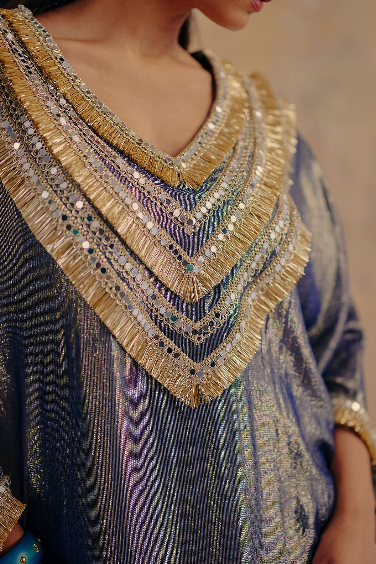 Metallic Sheen Kaftan Kurta Set