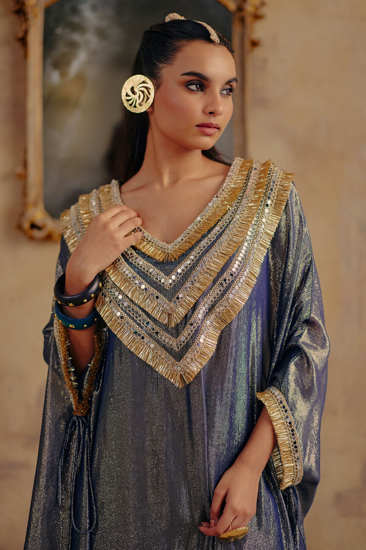 Metallic Sheen Kaftan Kurta Set