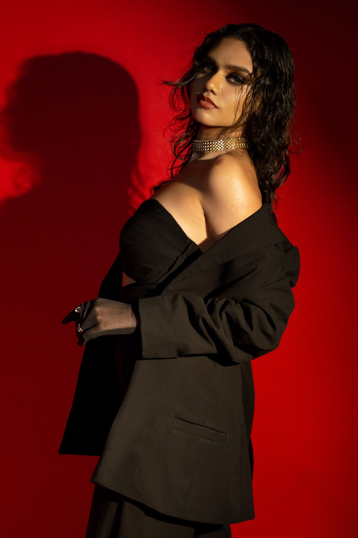 Midnight Bemberg Satin Blazer