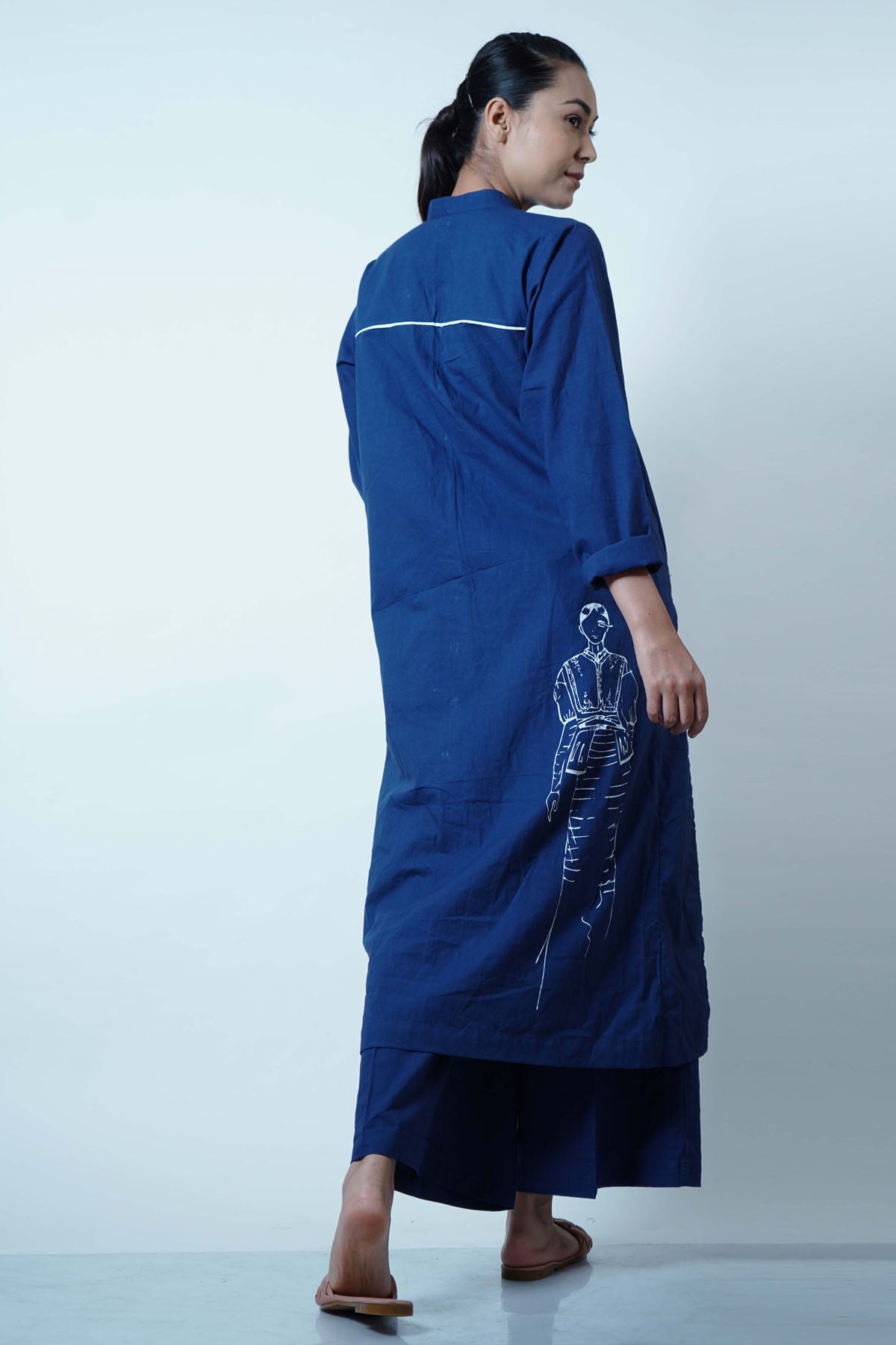 Midnight Blue Button Down Tunic