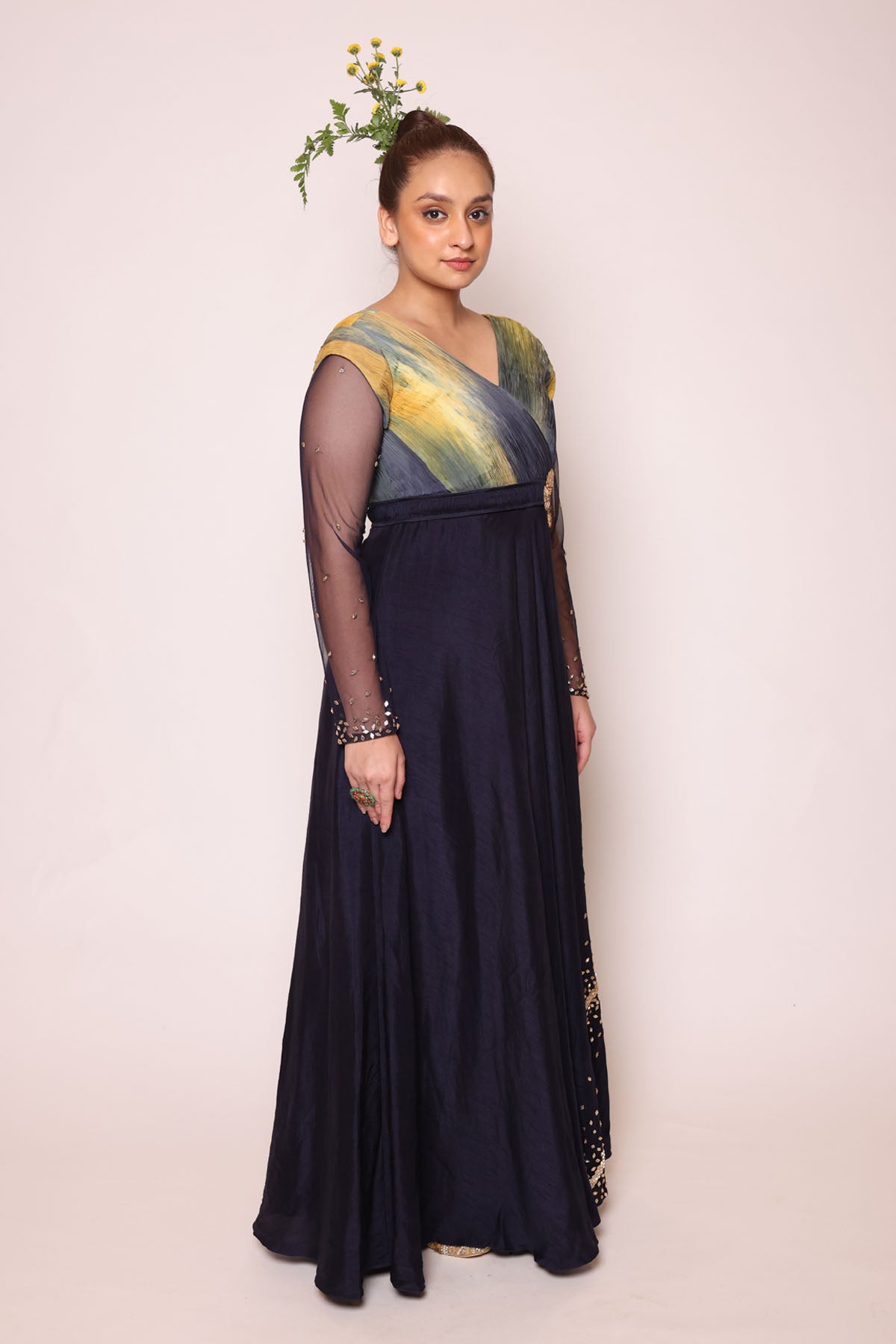 Midnight Blue Embroidered Dress