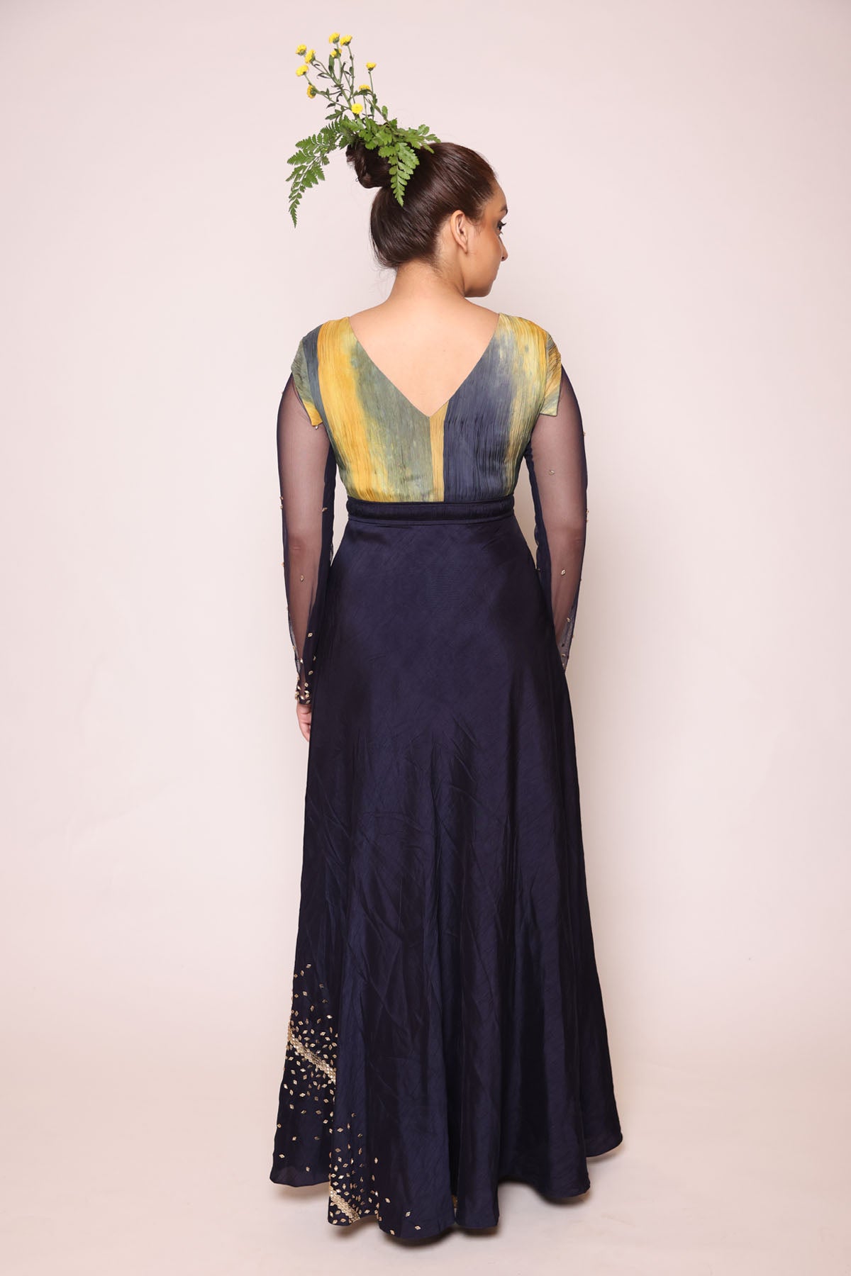 Midnight Blue Embroidered Dress