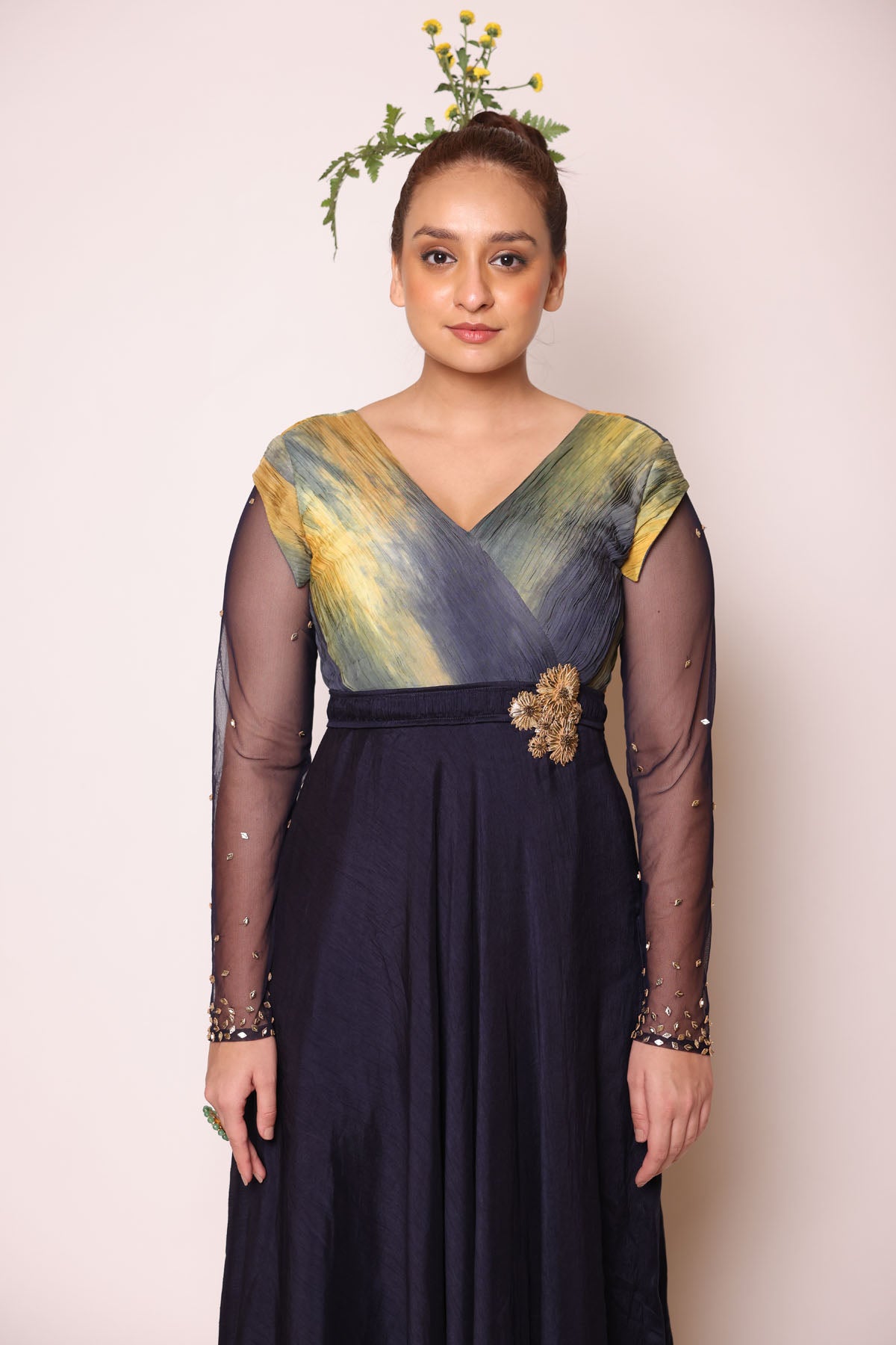 Midnight Blue Embroidered Dress